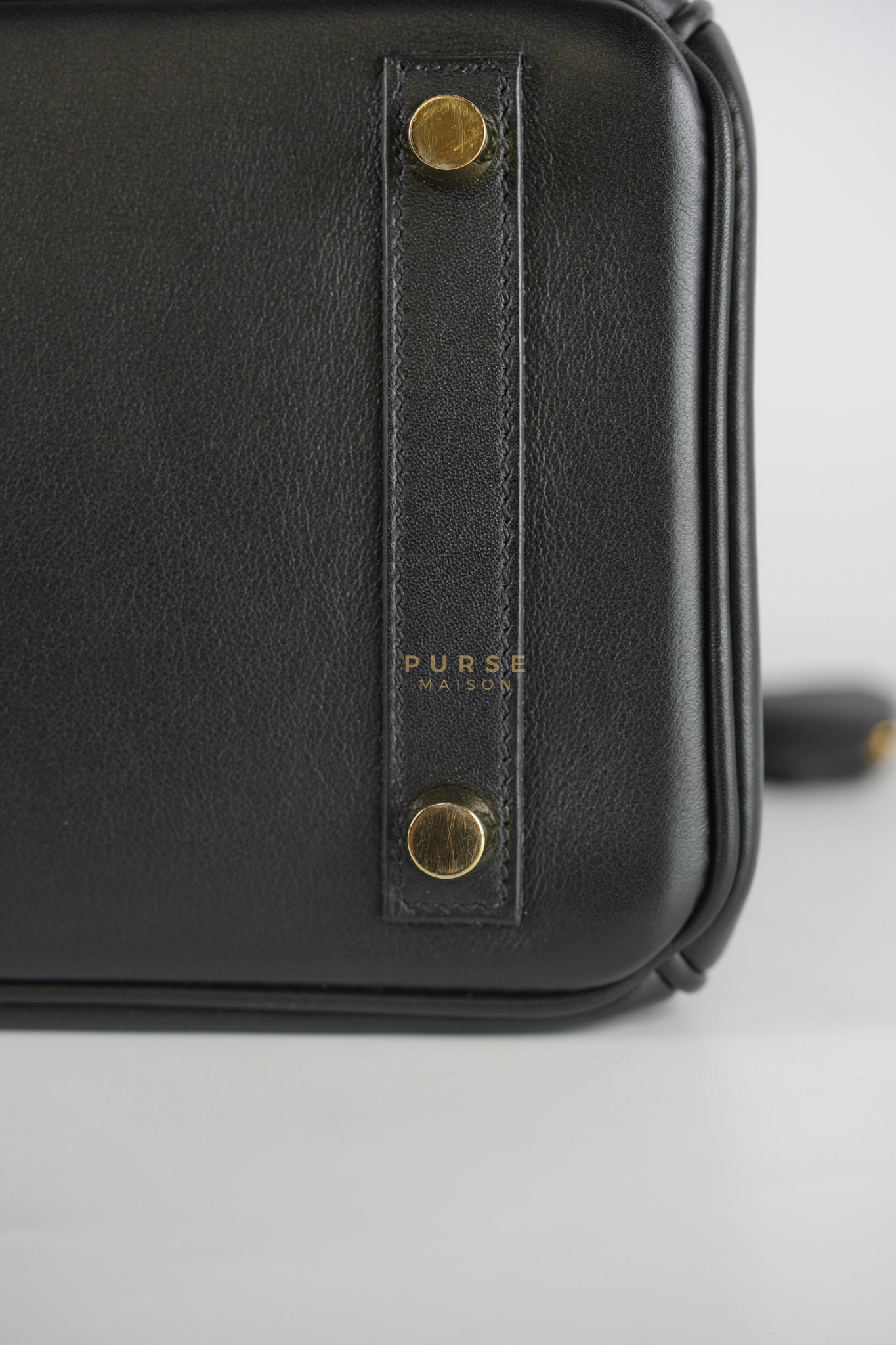 Birkin 25 Retourne in Black Swift Leather and Gold Hardware Stamp A (2017) | Purse Maison Luxury Bags Shop