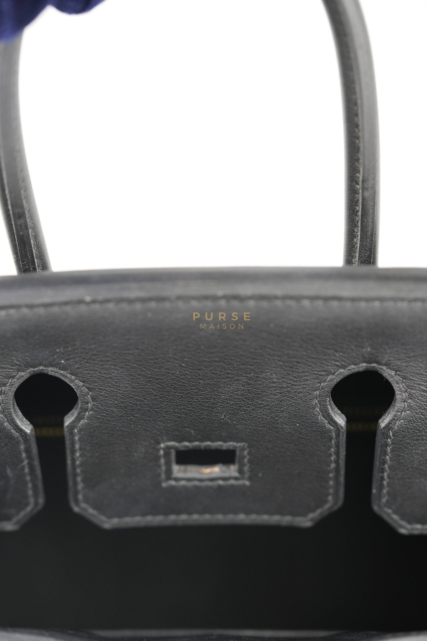 Birkin 25 Retourne in Black Swift Leather and Gold Hardware Stamp A (2017) | Purse Maison Luxury Bags Shop