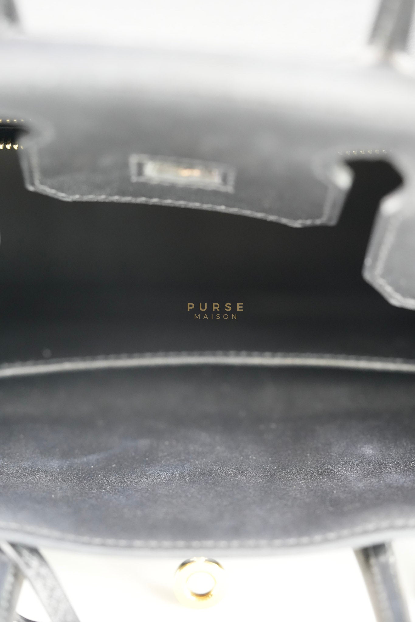 Birkin 25 Retourne in Black Swift Leather and Gold Hardware Stamp A (2017) | Purse Maison Luxury Bags Shop