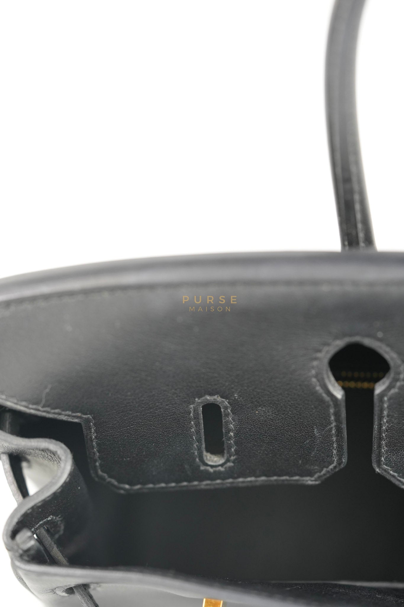 Birkin 25 Retourne in Black Swift Leather and Gold Hardware Stamp A (2017) | Purse Maison Luxury Bags Shop