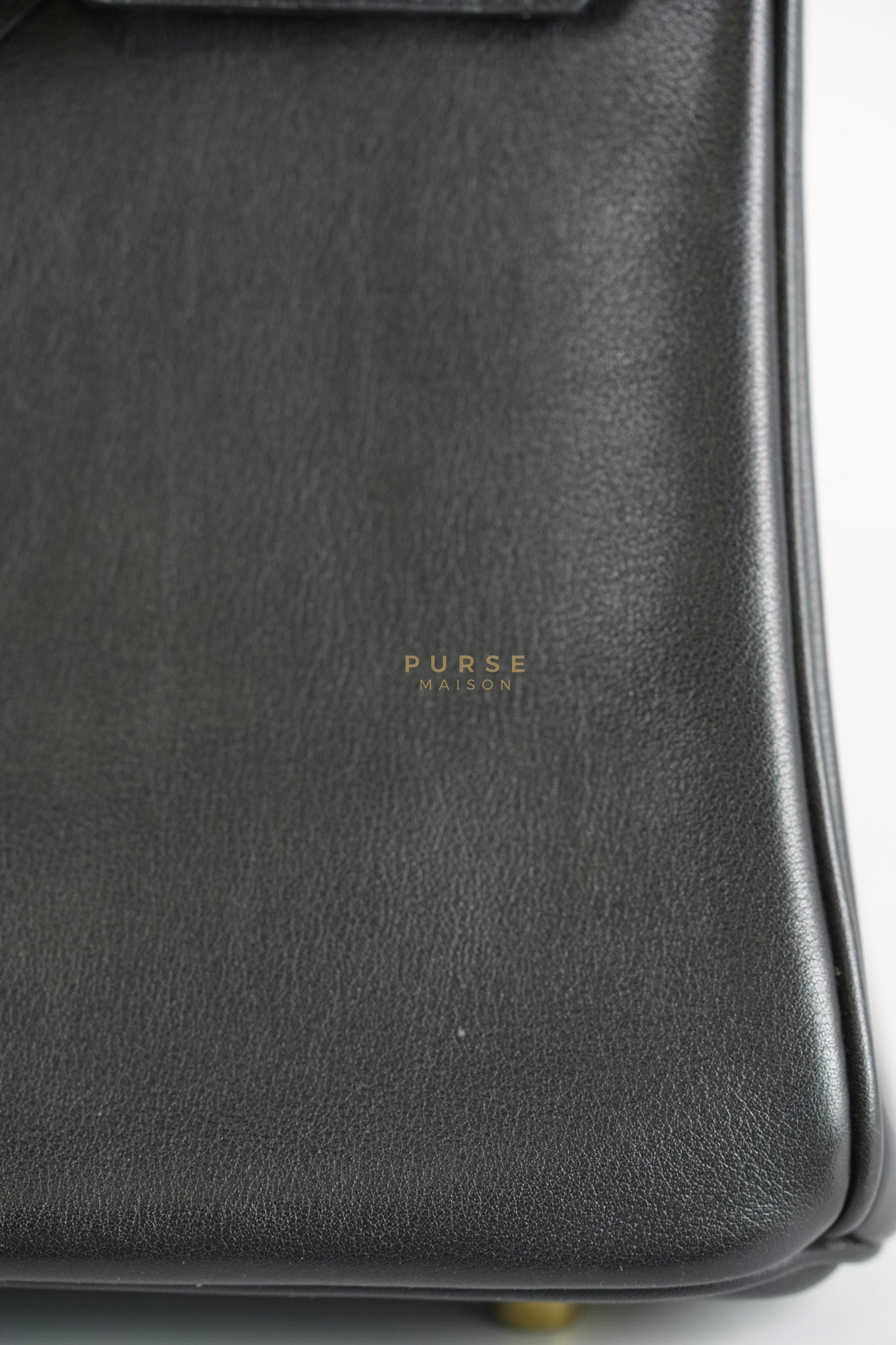 Birkin 25 Retourne in Black Swift Leather and Gold Hardware Stamp A (2017) | Purse Maison Luxury Bags Shop