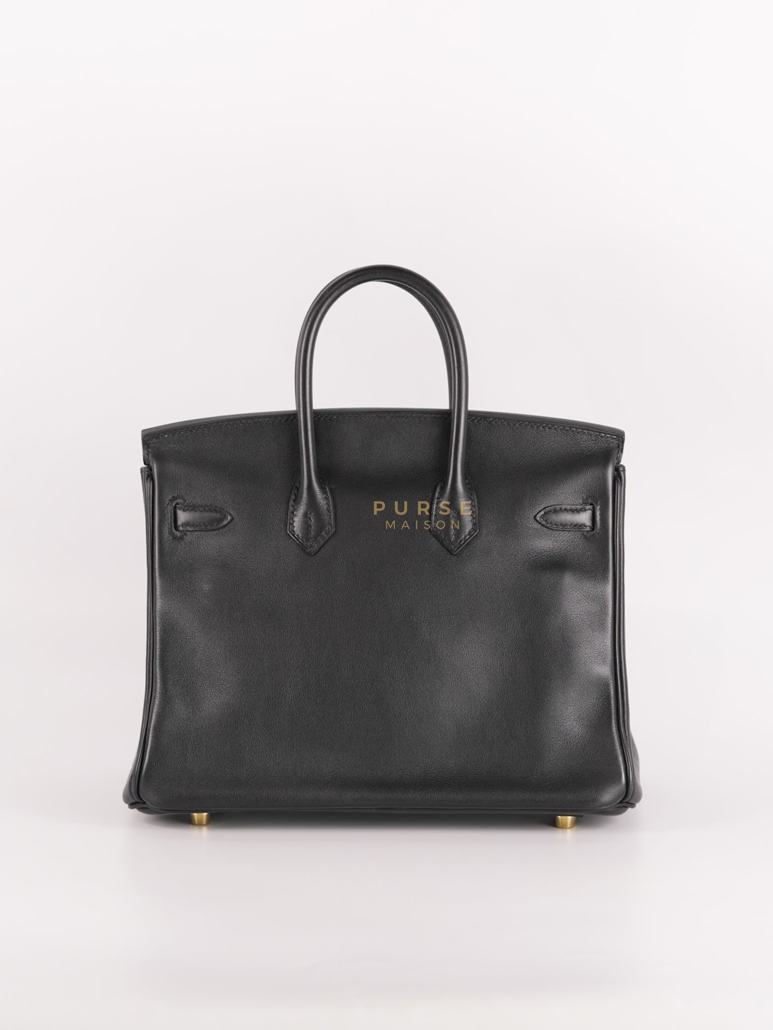Birkin 25 Retourne in Black Swift Leather and Gold Hardware Stamp A (2017) | Purse Maison Luxury Bags Shop