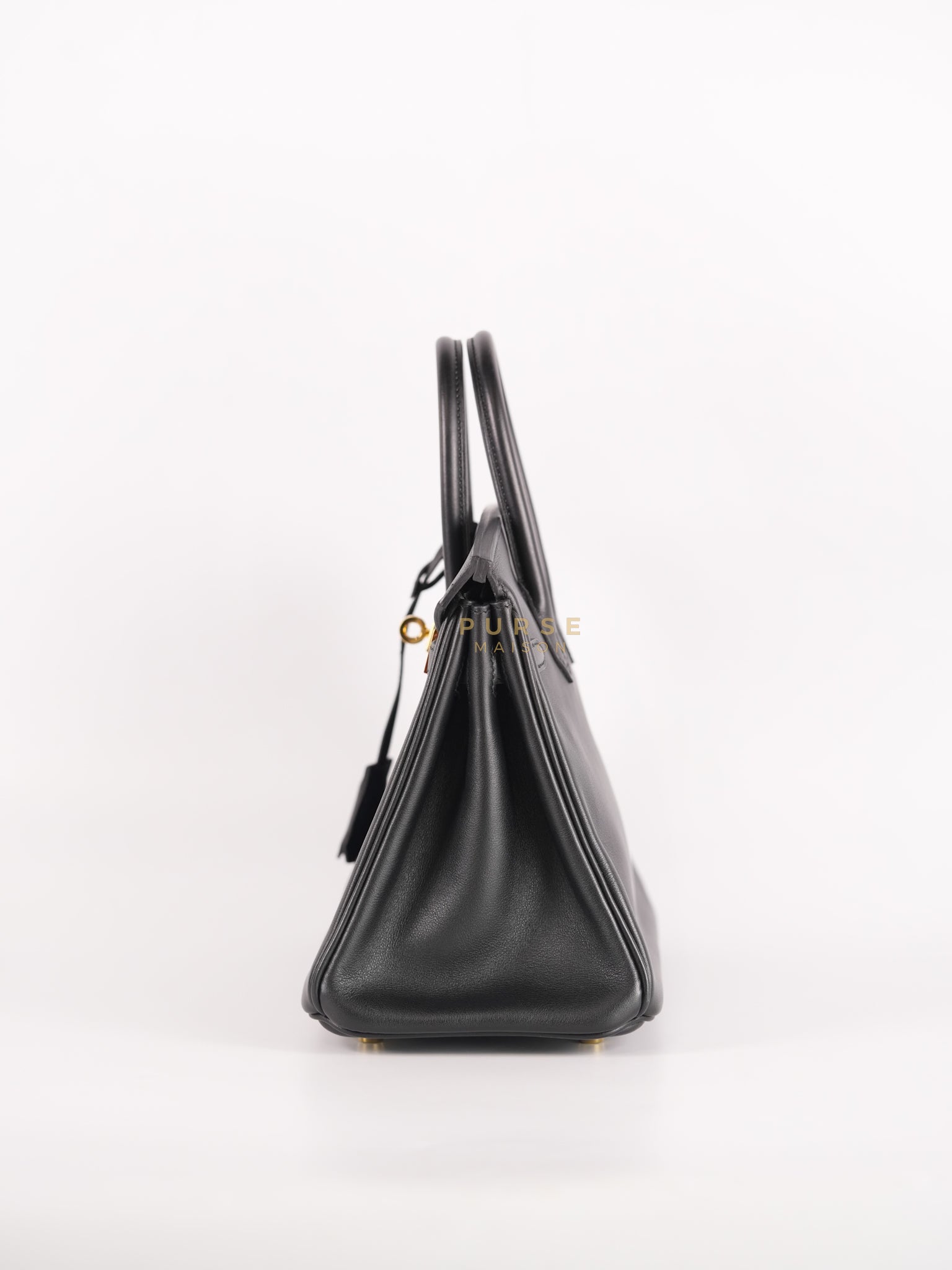 Birkin 25 Retourne in Black Swift Leather and Gold Hardware Stamp A (2017) | Purse Maison Luxury Bags Shop