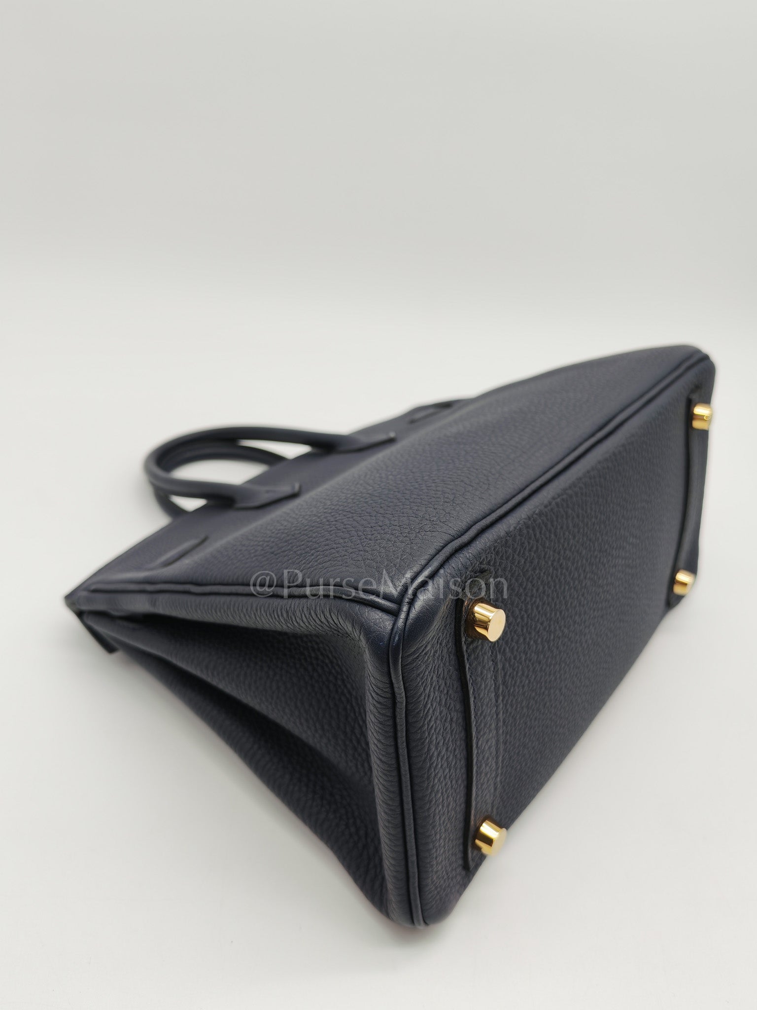 Birkin 25 Retourne in Bleu Nuit Togo Leather & Gold hardware Stamp D (2019) | Purse Maison Luxury Bags Shop