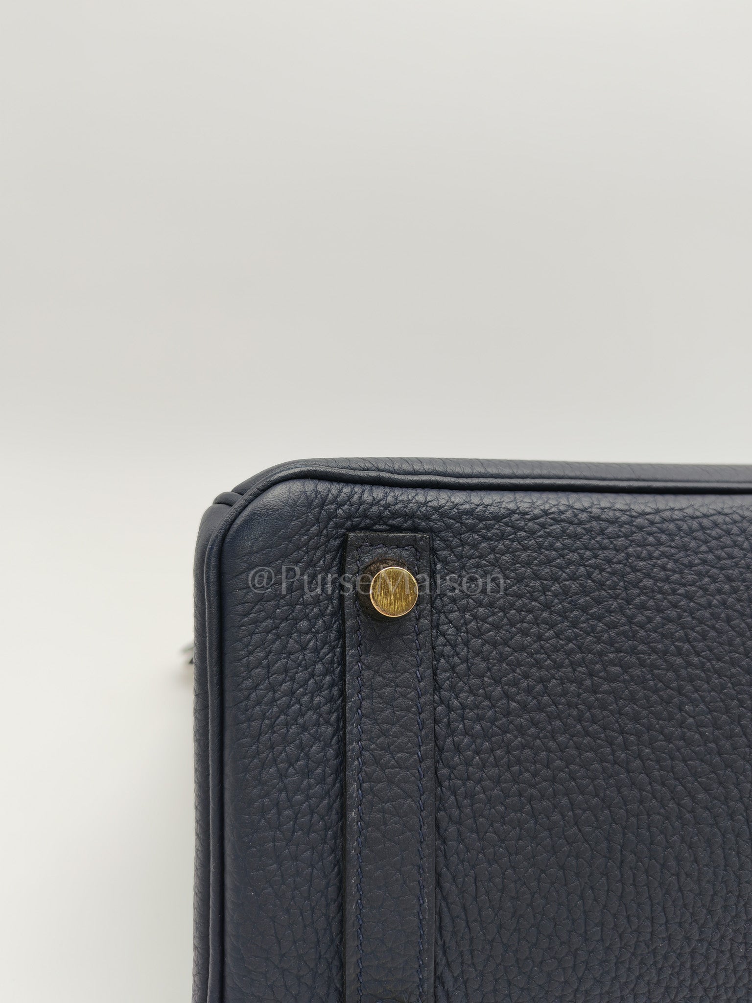 Birkin 25 Retourne in Bleu Nuit Togo Leather & Gold hardware Stamp D (2019) | Purse Maison Luxury Bags Shop