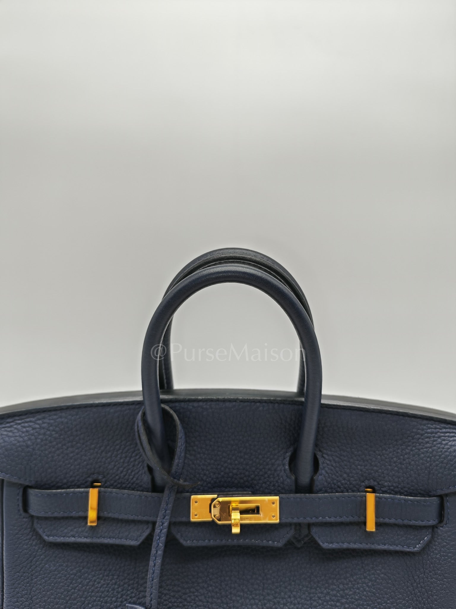 Birkin 25 Retourne in Bleu Nuit Togo Leather & Gold hardware Stamp D (2019) | Purse Maison Luxury Bags Shop