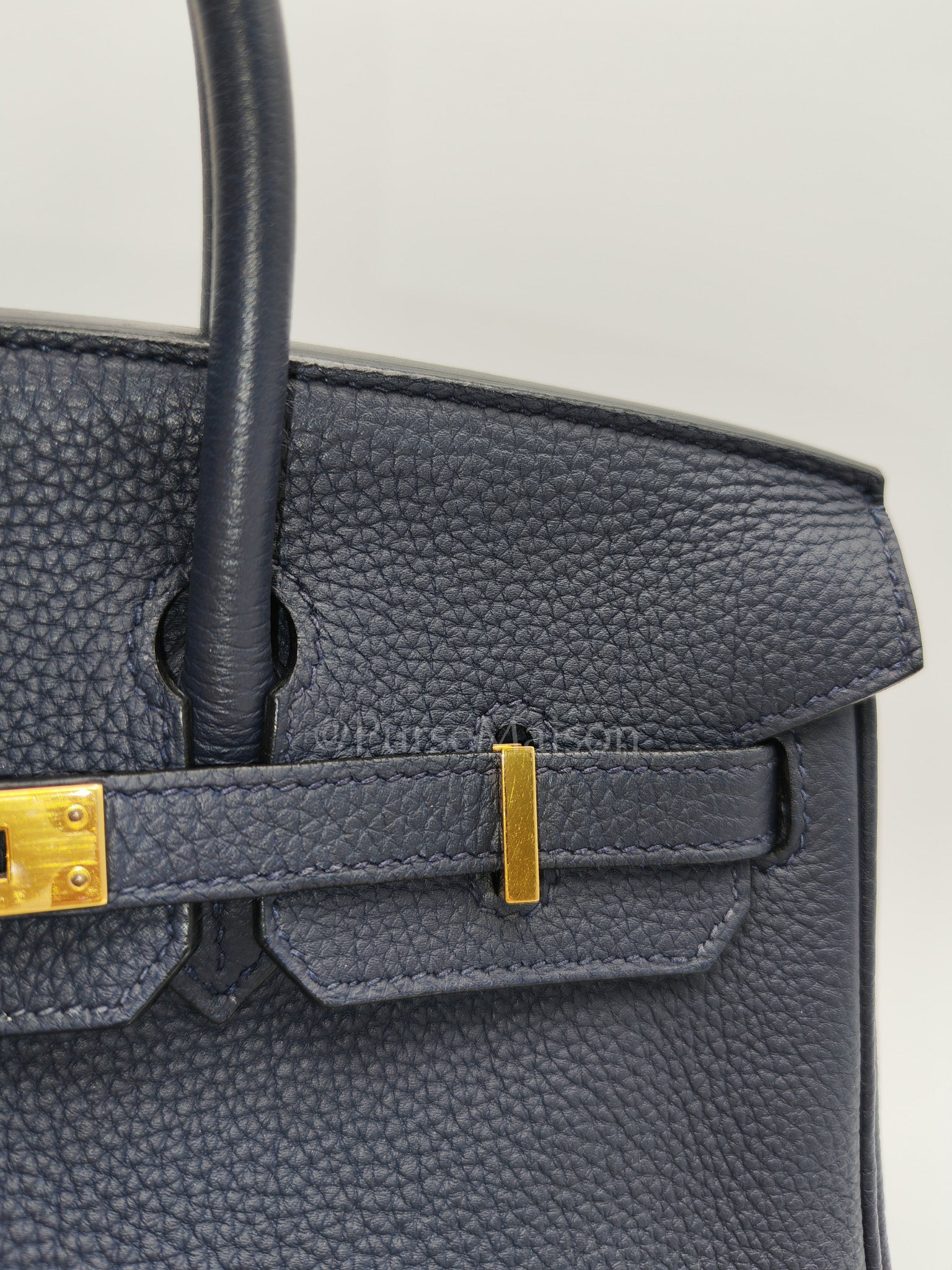 Birkin 25 Retourne in Bleu Nuit Togo Leather & Gold hardware Stamp D (2019) | Purse Maison Luxury Bags Shop