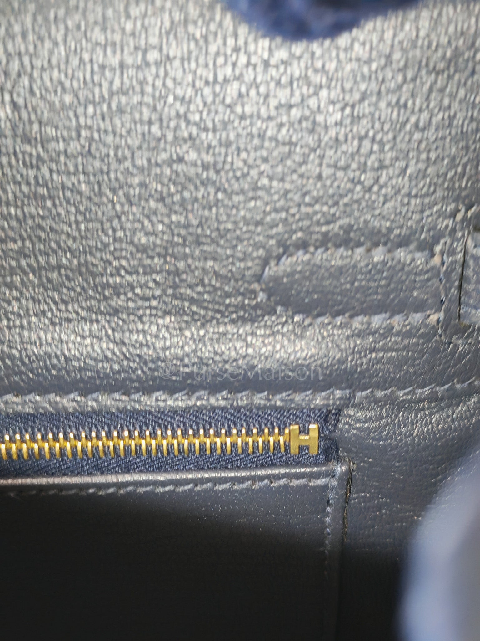 Birkin 25 Retourne in Bleu Nuit Togo Leather & Gold hardware Stamp D (2019) | Purse Maison Luxury Bags Shop
