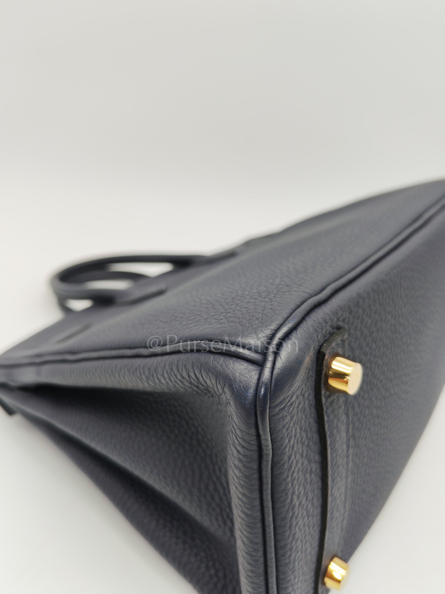 Birkin 25 Retourne in Bleu Nuit Togo Leather & Gold hardware Stamp D (2019) | Purse Maison Luxury Bags Shop