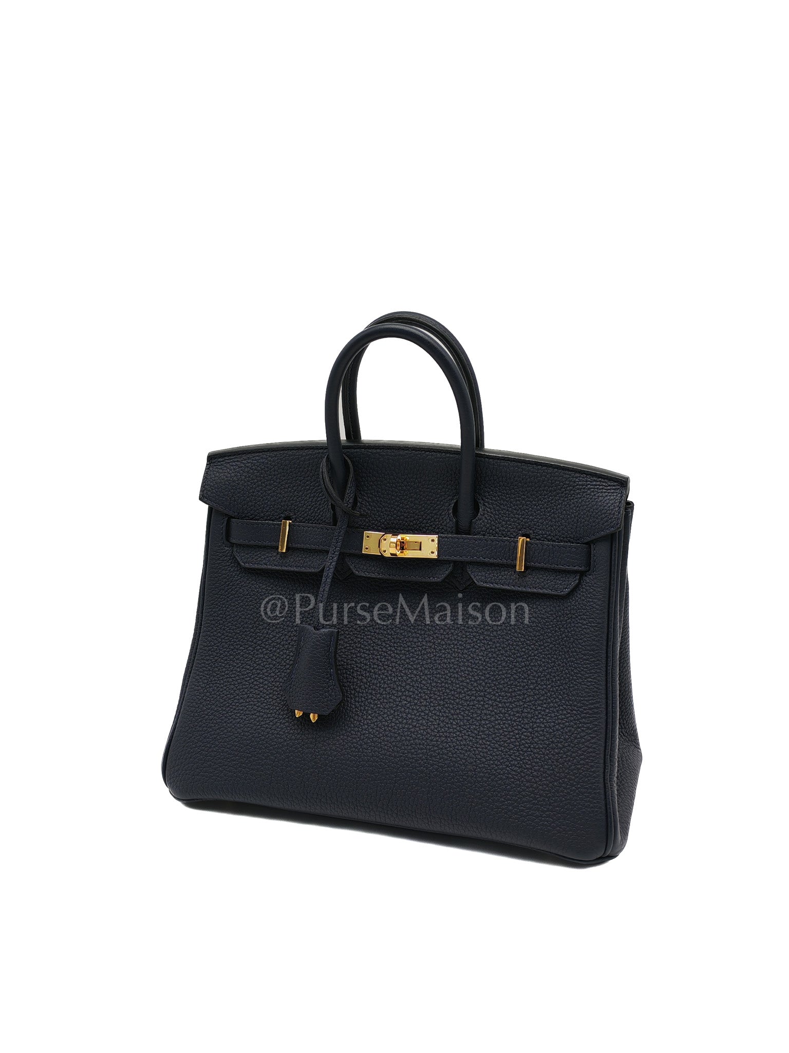 Birkin 25 Retourne in Bleu Nuit Togo Leather & Gold hardware Stamp D (2019) | Purse Maison Luxury Bags Shop