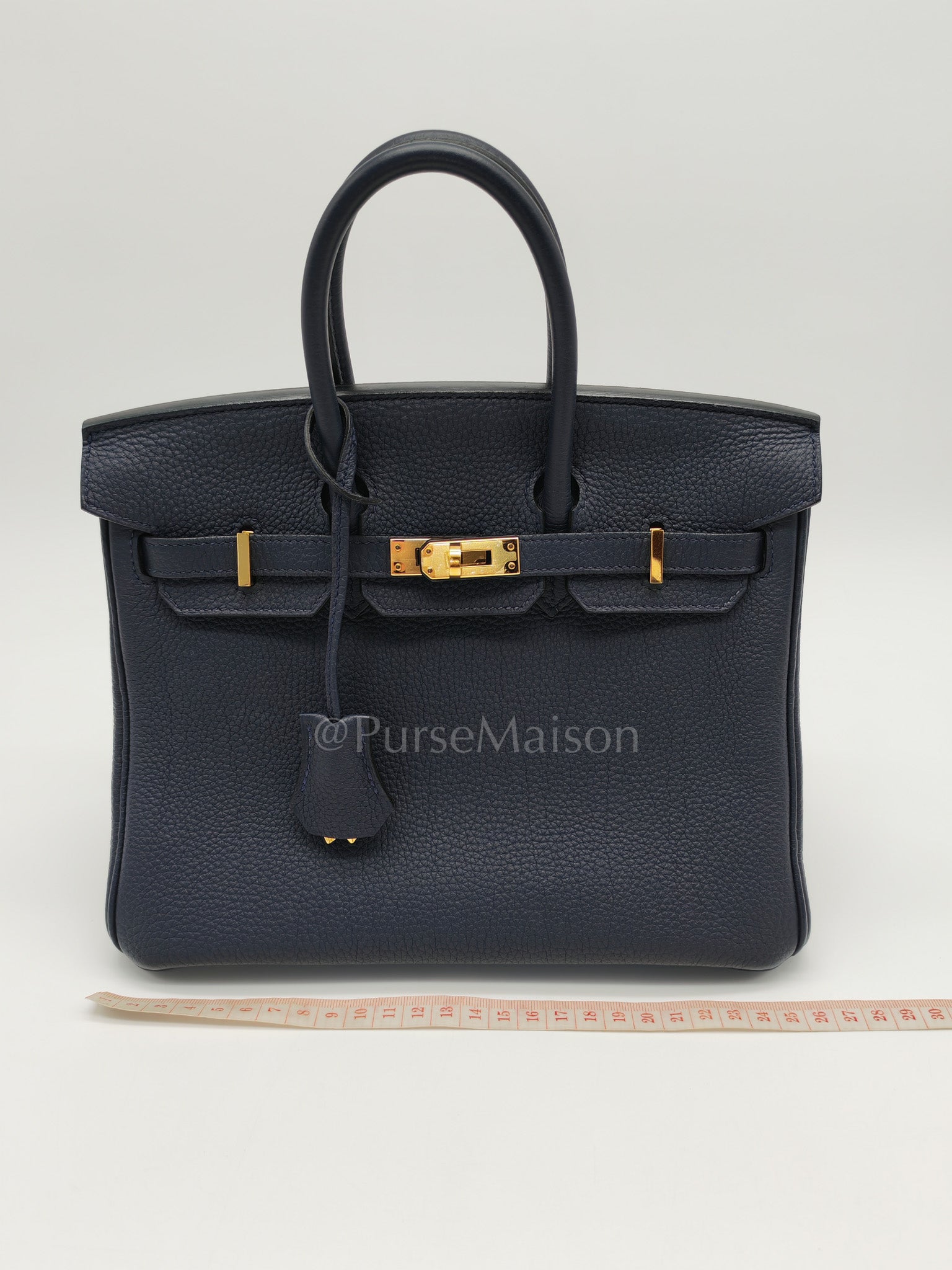 Birkin 25 Retourne in Bleu Nuit Togo Leather & Gold hardware Stamp D (2019) | Purse Maison Luxury Bags Shop