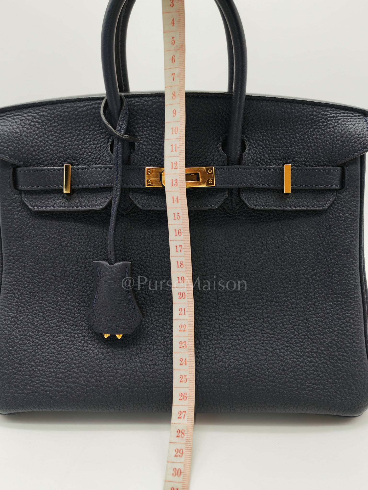 Birkin 25 Retourne in Bleu Nuit Togo Leather & Gold hardware Stamp D (2019) | Purse Maison Luxury Bags Shop