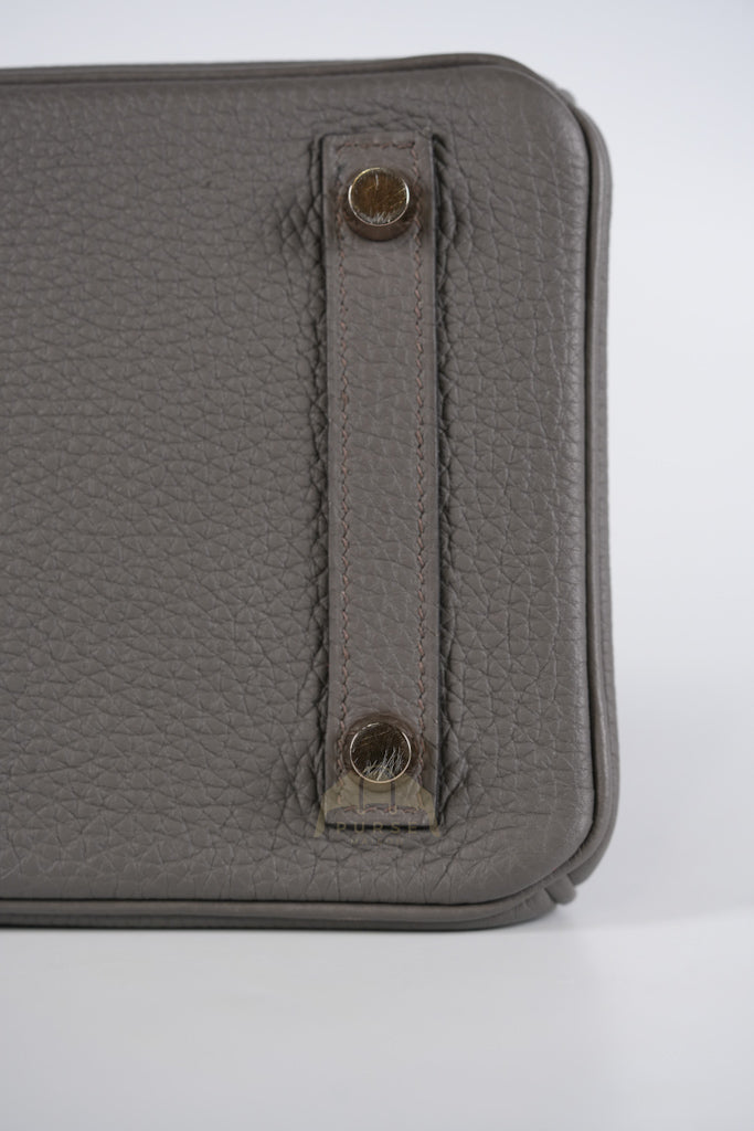 Birkin 25 Retourne in Etain Togo Leather and Gold Hardware Stamp D (2019) | Purse Maison Luxury Bags Shop