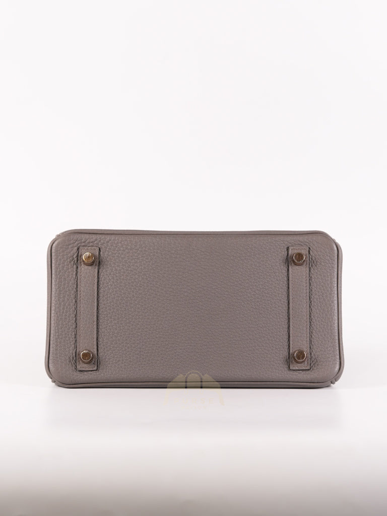 Birkin 25 Retourne in Etain Togo Leather and Gold Hardware Stamp D (2019) | Purse Maison Luxury Bags Shop