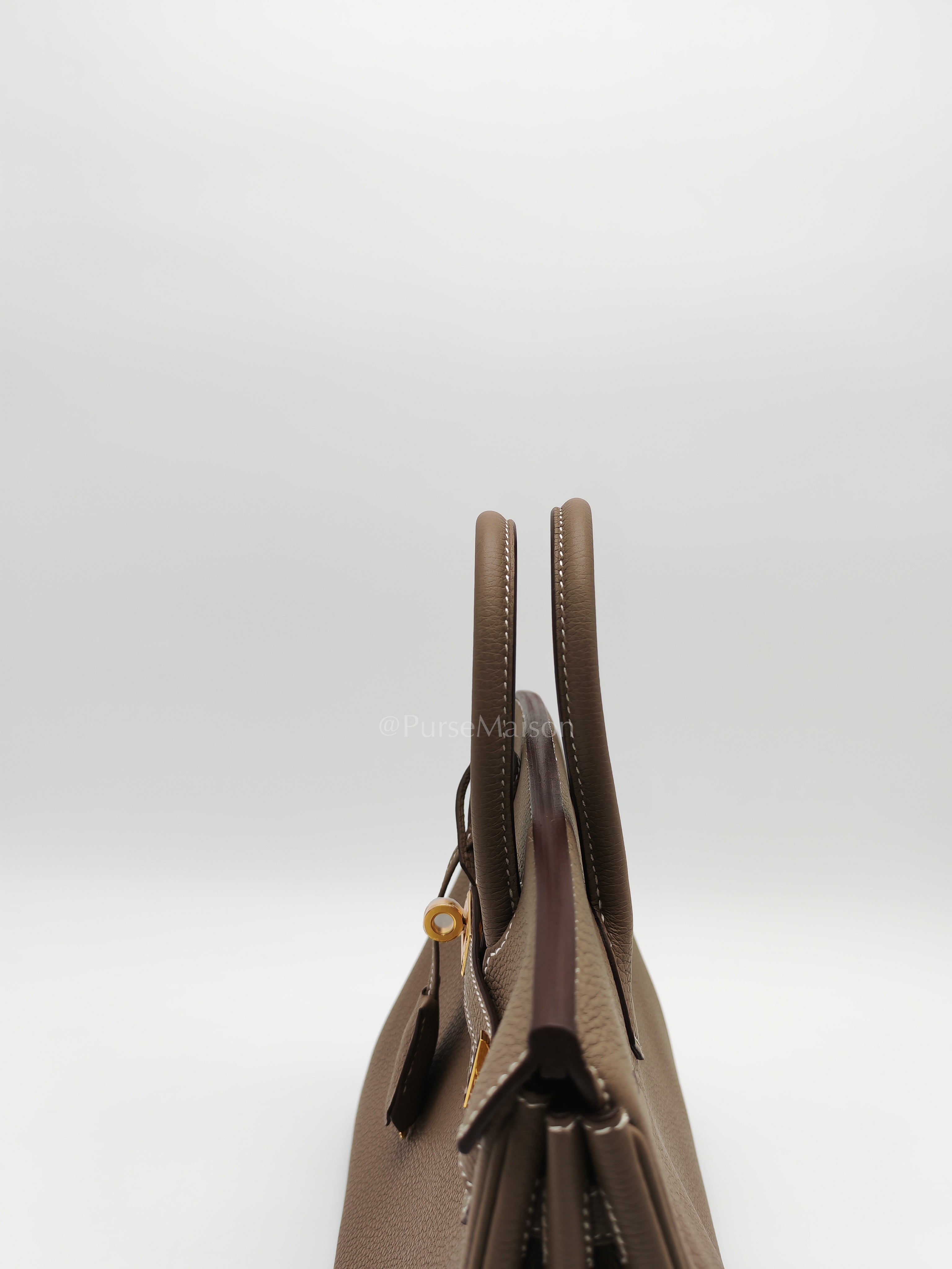 Birkin 25 Retourne in Etoupe Togo Leather and Gold Hardware Stamp W (2024) | Purse Maison Luxury Bags Shop