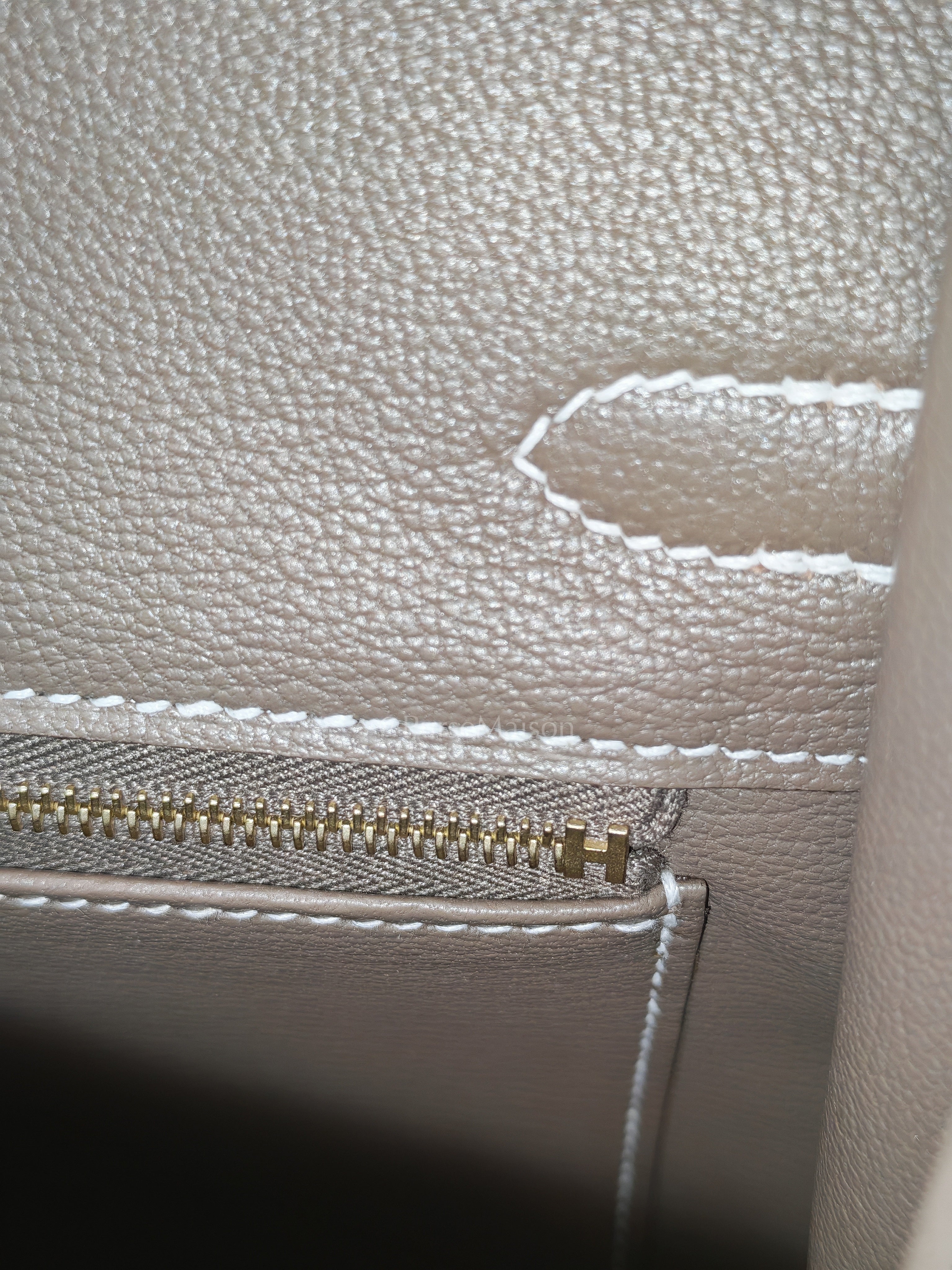 Birkin 25 Retourne in Etoupe Togo Leather and Gold Hardware Stamp W (2024) | Purse Maison Luxury Bags Shop