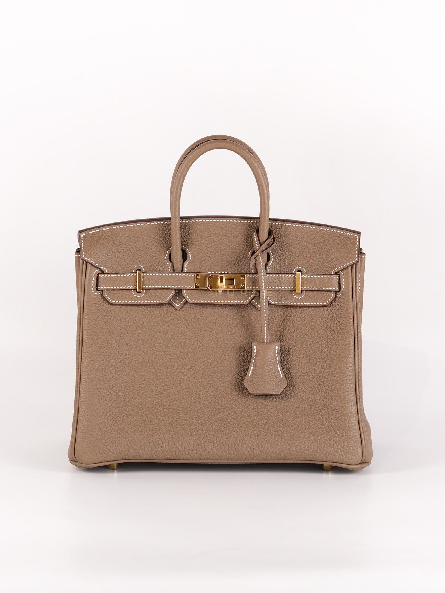 Birkin 25 Retourne in Etoupe Togo Leather and Gold Hardware Stamp W (2024) | Purse Maison Luxury Bags Shop