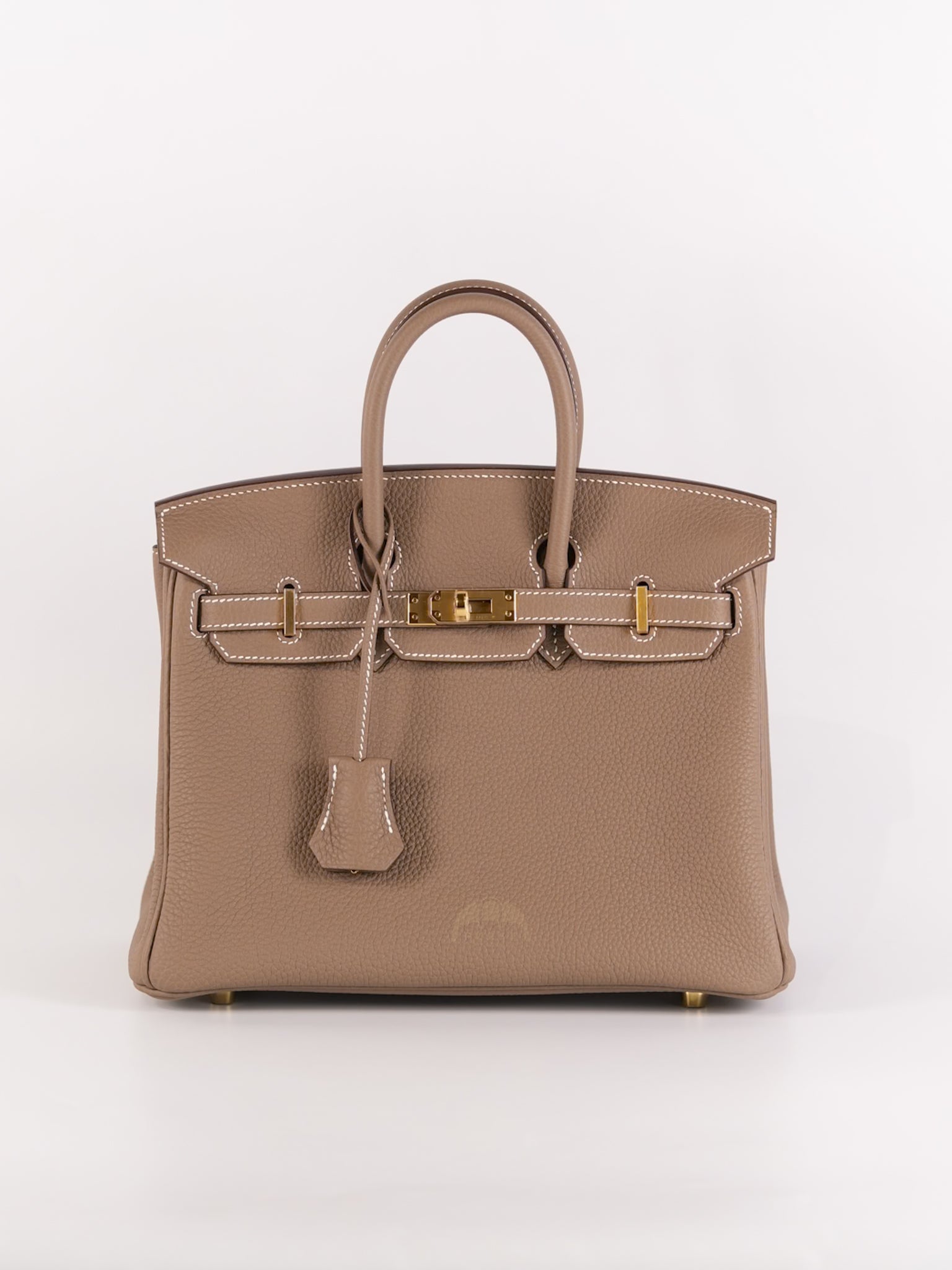 Birkin 25 Retourne in Etoupe Togo Leather and Gold Hardware Stamp W (2024) | Purse Maison Luxury Bags Shop
