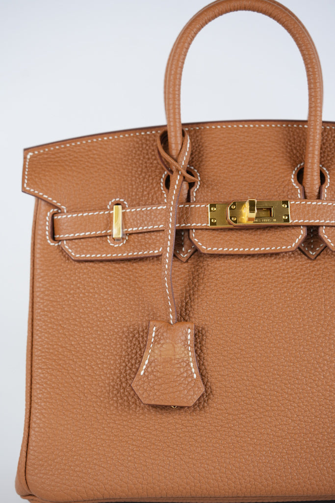 Birkin 25 Retourne in Gold Togo Leather & Gold Hardware Stamp K(2025) | Purse Maison Luxury Bags Shop