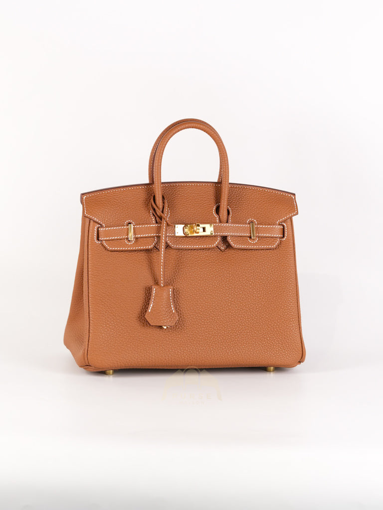Birkin 25 Retourne in Gold Togo Leather & Gold Hardware Stamp K(2025) | Purse Maison Luxury Bags Shop