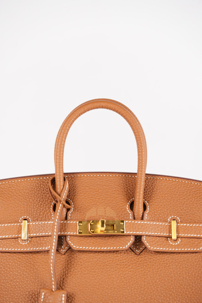 Birkin 25 Retourne in Gold Togo Leather & Gold Hardware Stamp K(2025) | Purse Maison Luxury Bags Shop