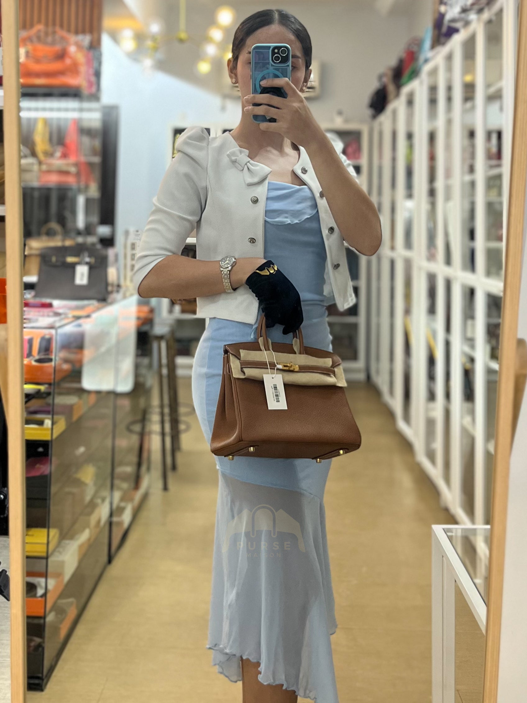 Birkin 25 Retourne in Gold Togo Leather & Gold Hardware Stamp K(2025) | Purse Maison Luxury Bags Shop