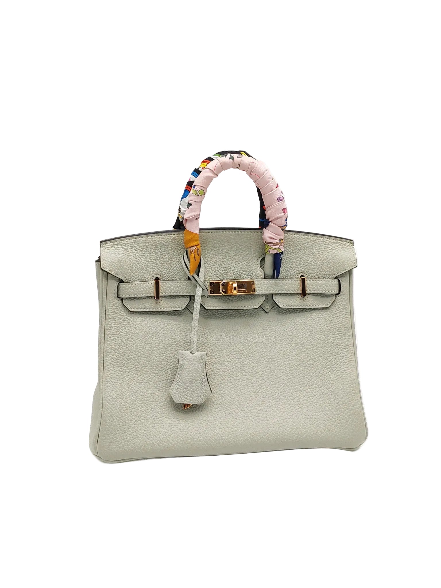 Birkin 25 Retourne in Gris Neve Togo Leather & Gold Hardware Stamp B(2023) with Free Twilly | Purse Maison Luxury Bags Shop