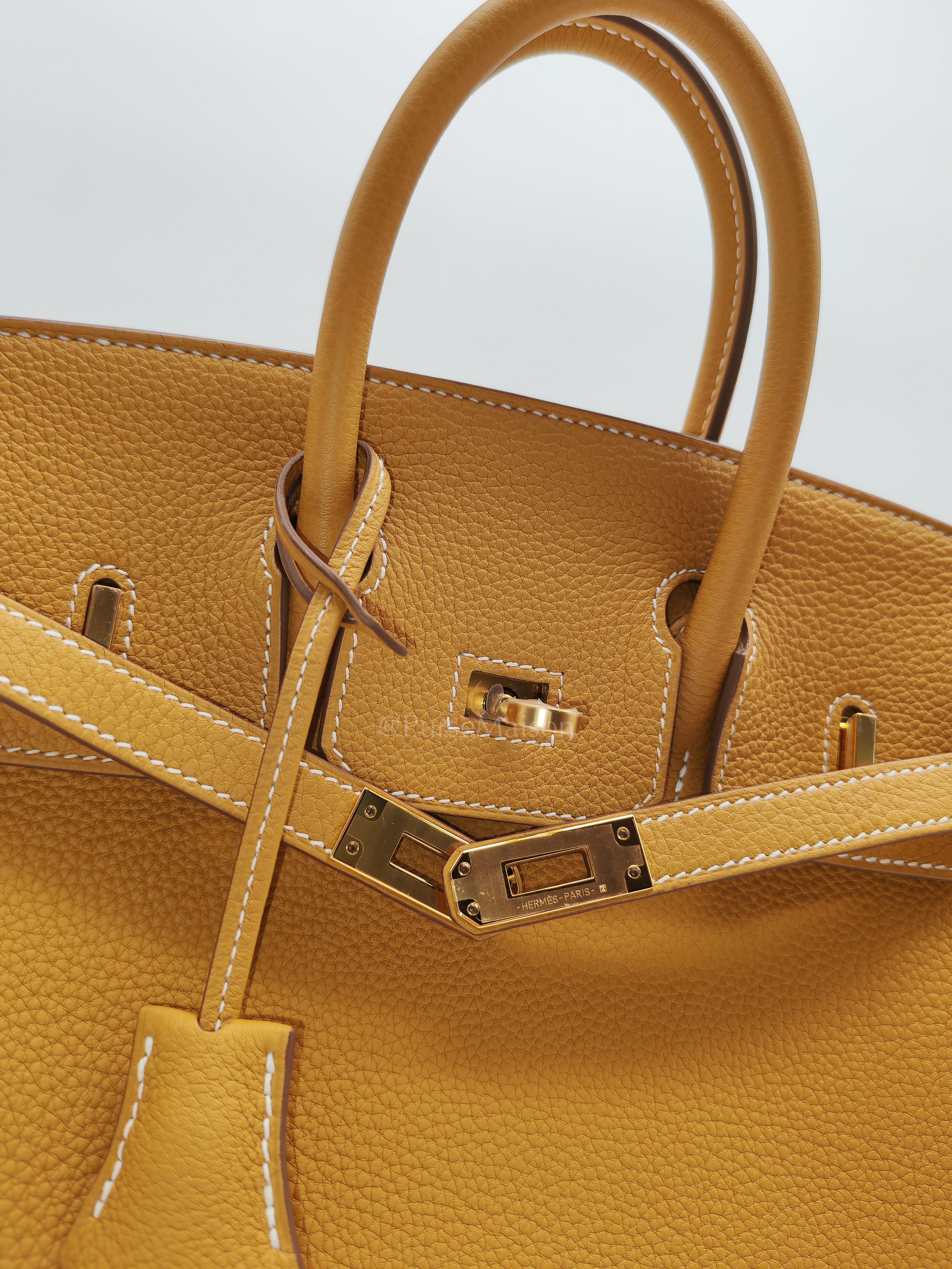 Birkin 25 Retourne in Sesame Togo Leather and Gold Hardware Stamp K (2025) | Purse Maison Luxury Bags Shop