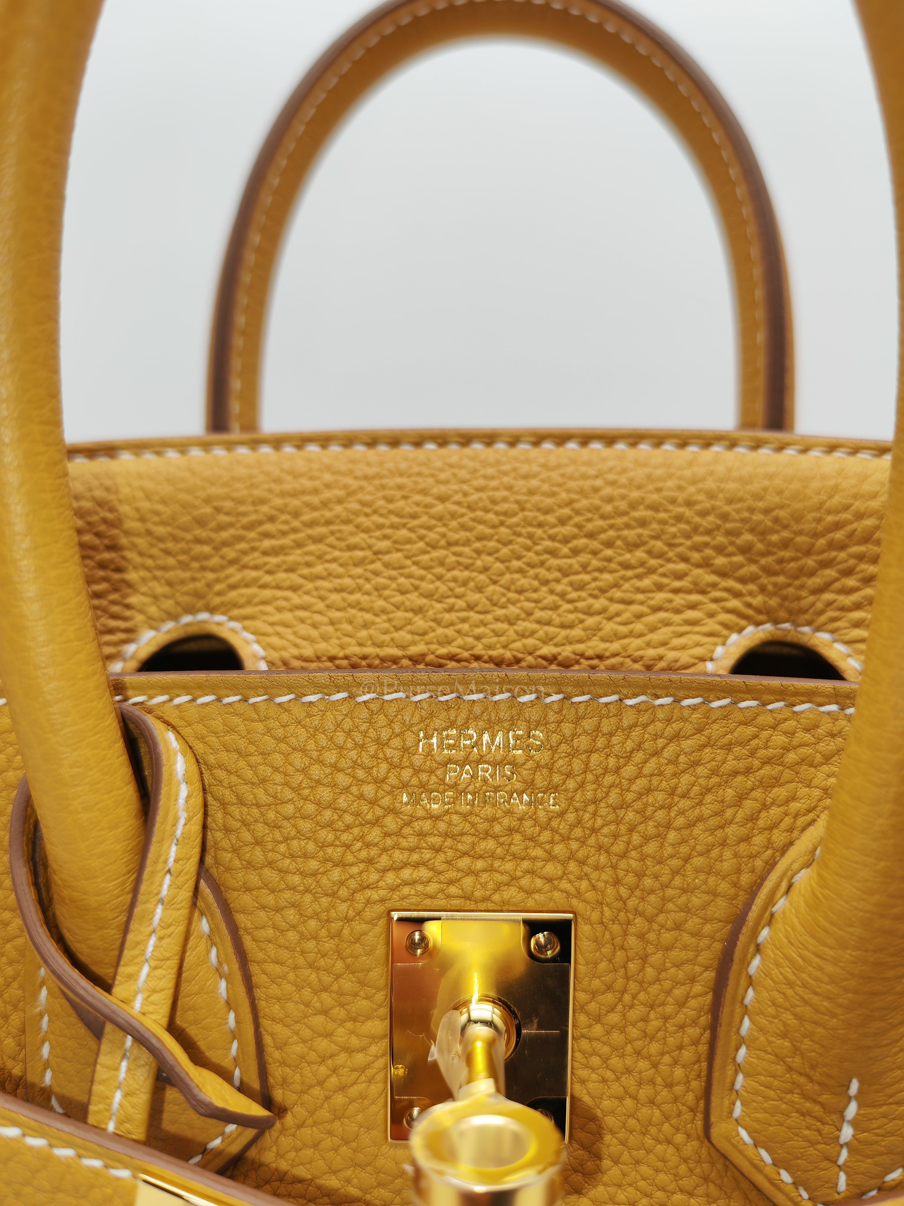 Birkin 25 Retourne in Sesame Togo Leather and Gold Hardware Stamp K (2025) | Purse Maison Luxury Bags Shop
