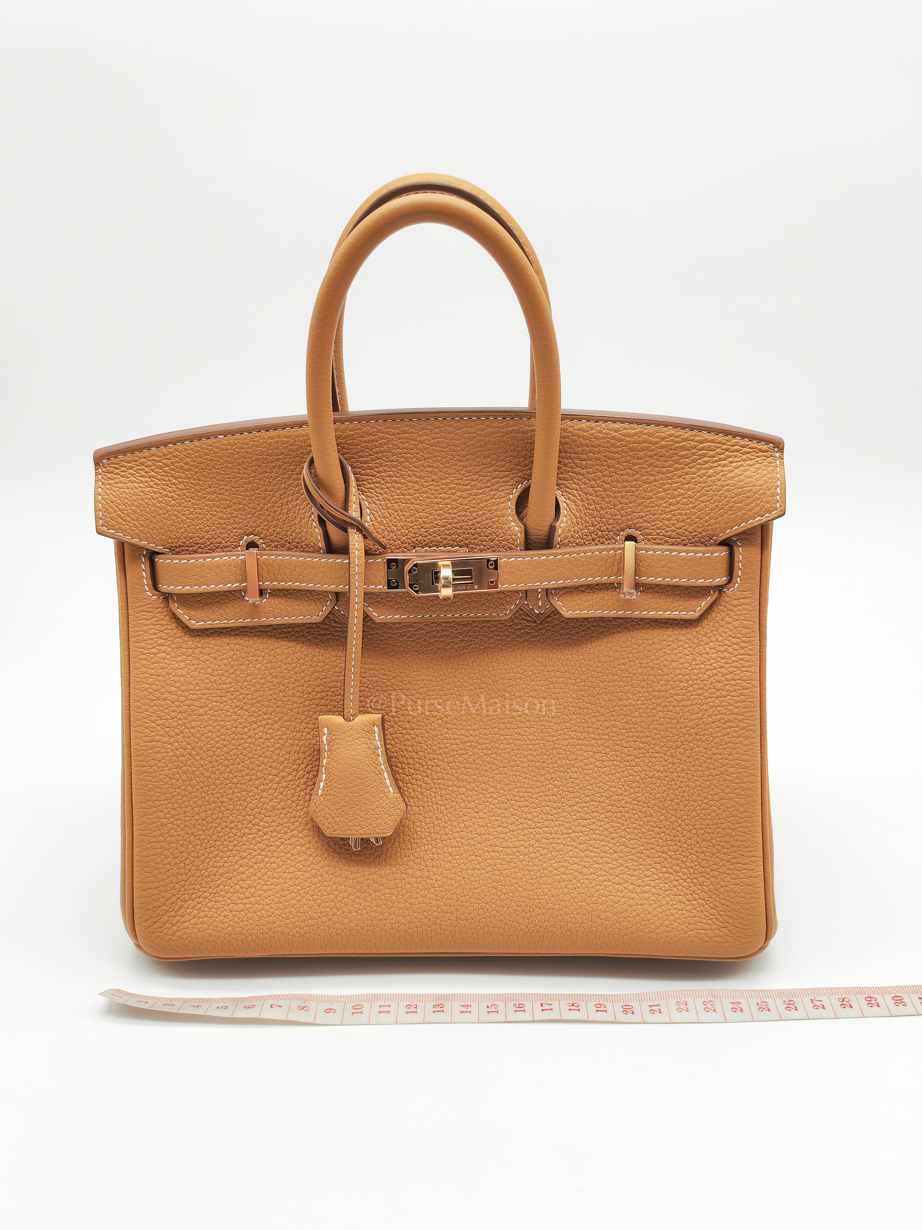 Birkin 25 Retourne in Sesame Togo Leather and Gold Hardware Stamp K (2025) | Purse Maison Luxury Bags Shop
