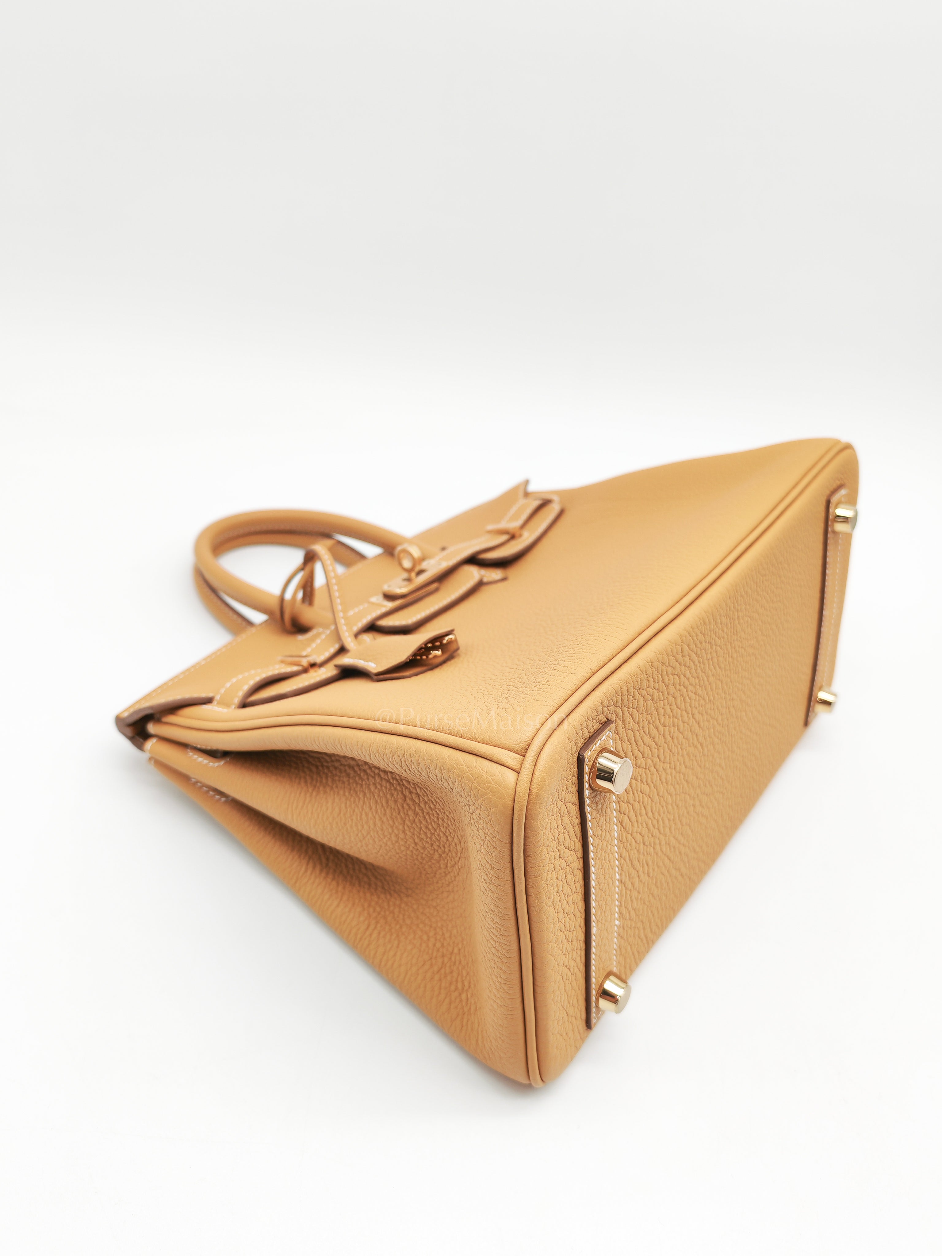 Birkin 25 Retourne in Sesame Togo Leather and Gold Hardware Stamp K (2025) | Purse Maison Luxury Bags Shop