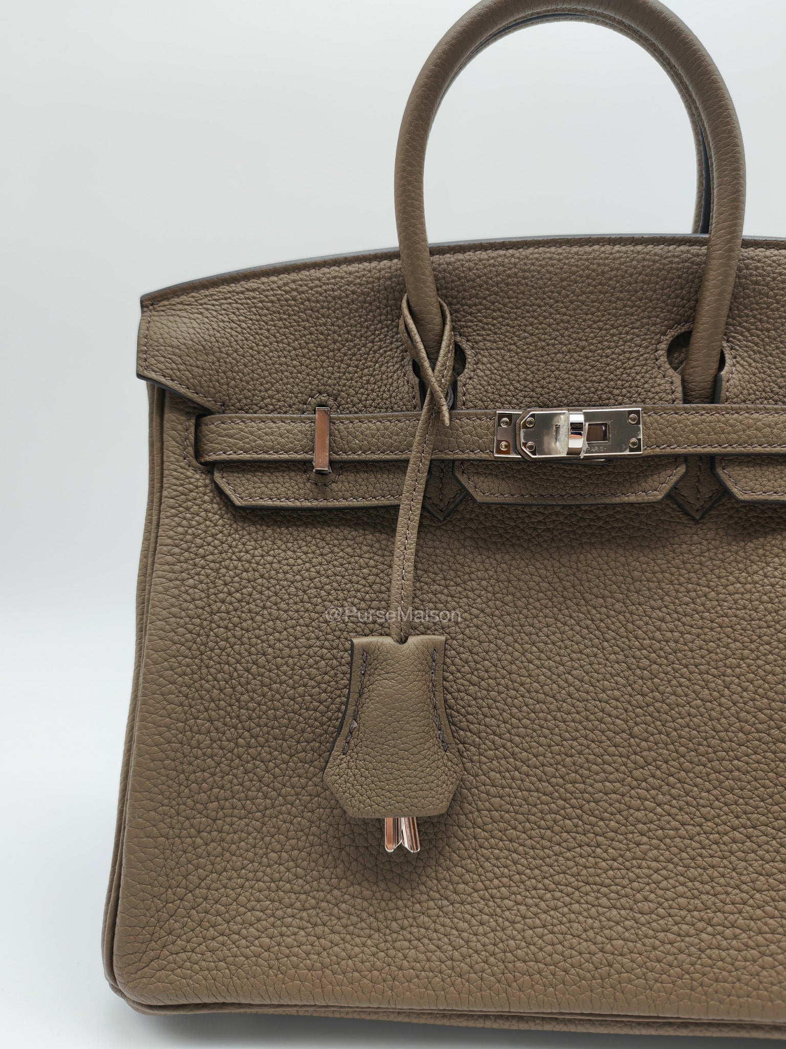 Birkin 25 Retourne in Toundra Togo Leather Palladium Hardware Stamp B(2023) | Purse Maison Luxury Bags Shop