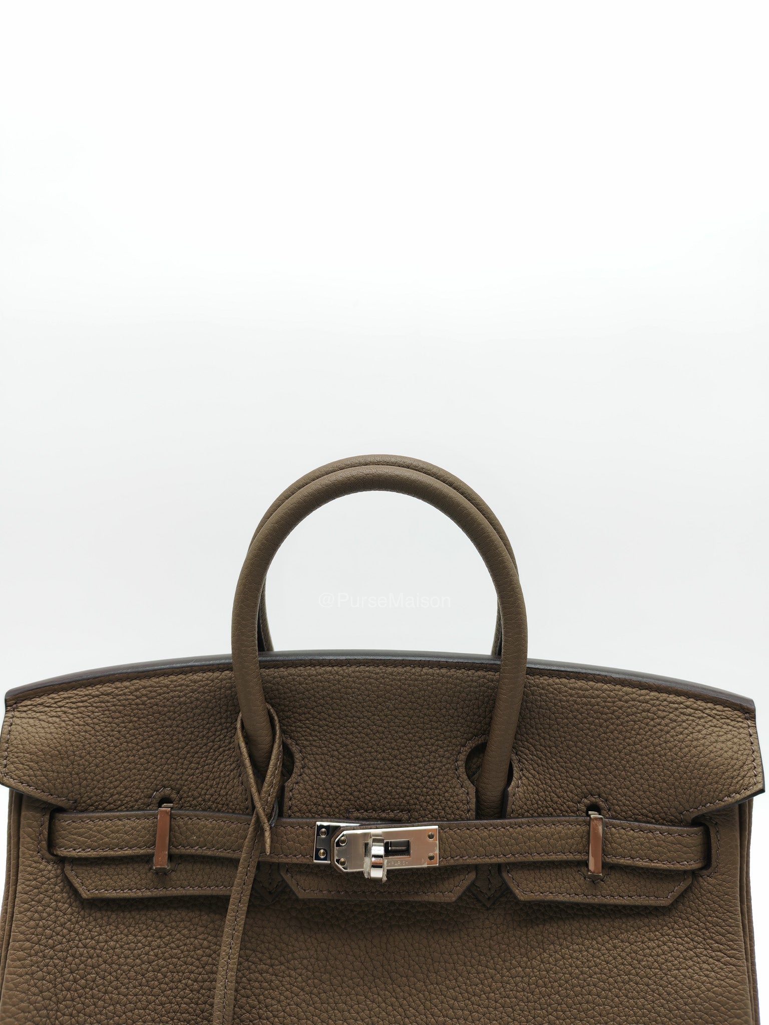 Birkin 25 Retourne in Toundra Togo Leather Palladium Hardware Stamp B(2023) | Purse Maison Luxury Bags Shop
