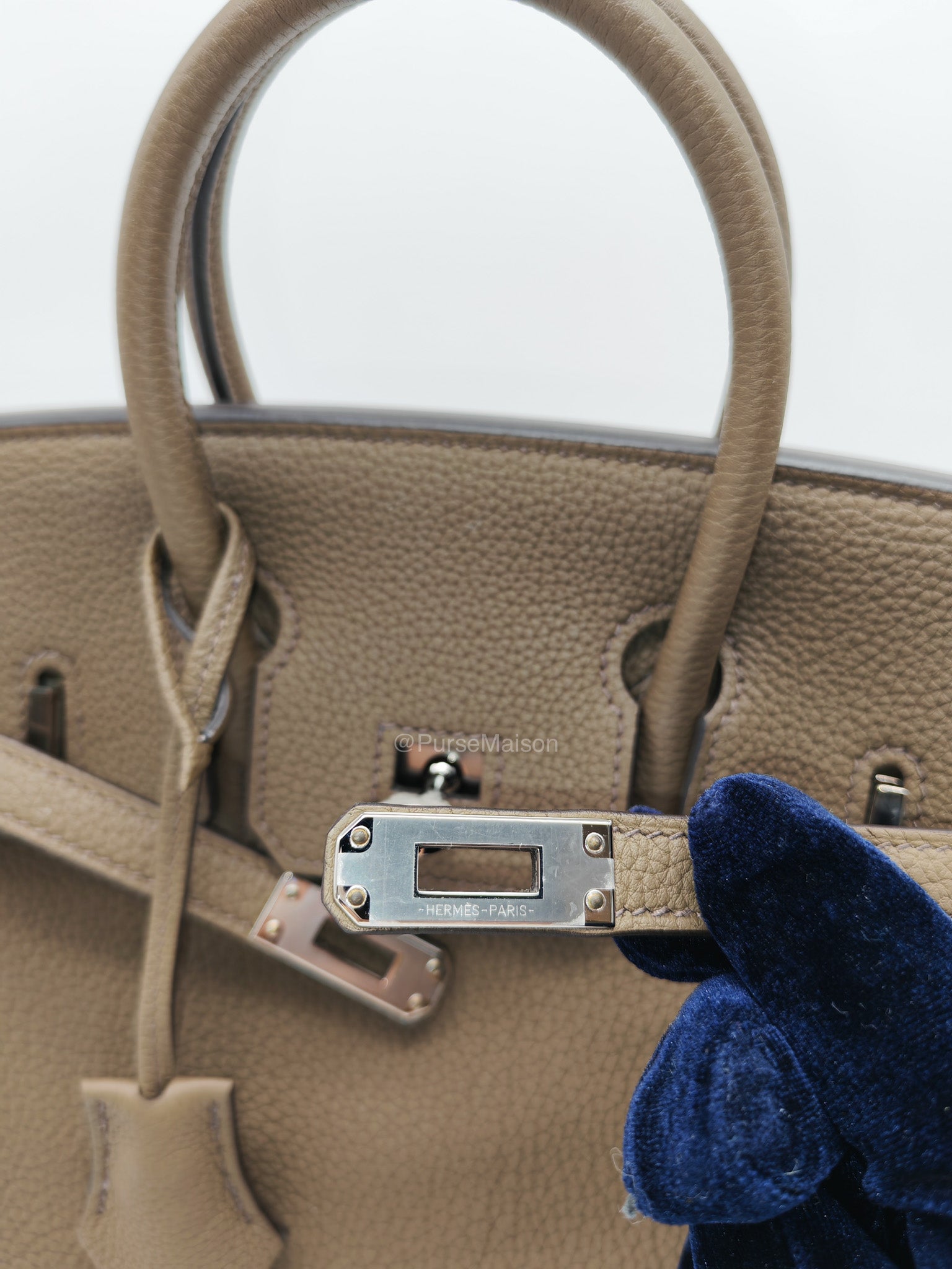 Birkin 25 Retourne in Toundra Togo Leather Palladium Hardware Stamp B(2023) | Purse Maison Luxury Bags Shop