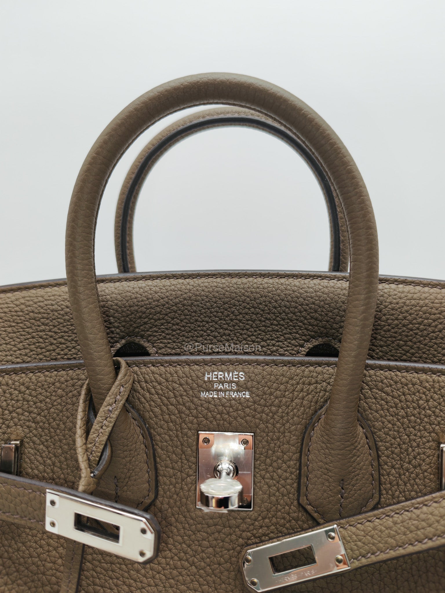 Birkin 25 Retourne in Toundra Togo Leather Palladium Hardware Stamp B(2023) | Purse Maison Luxury Bags Shop