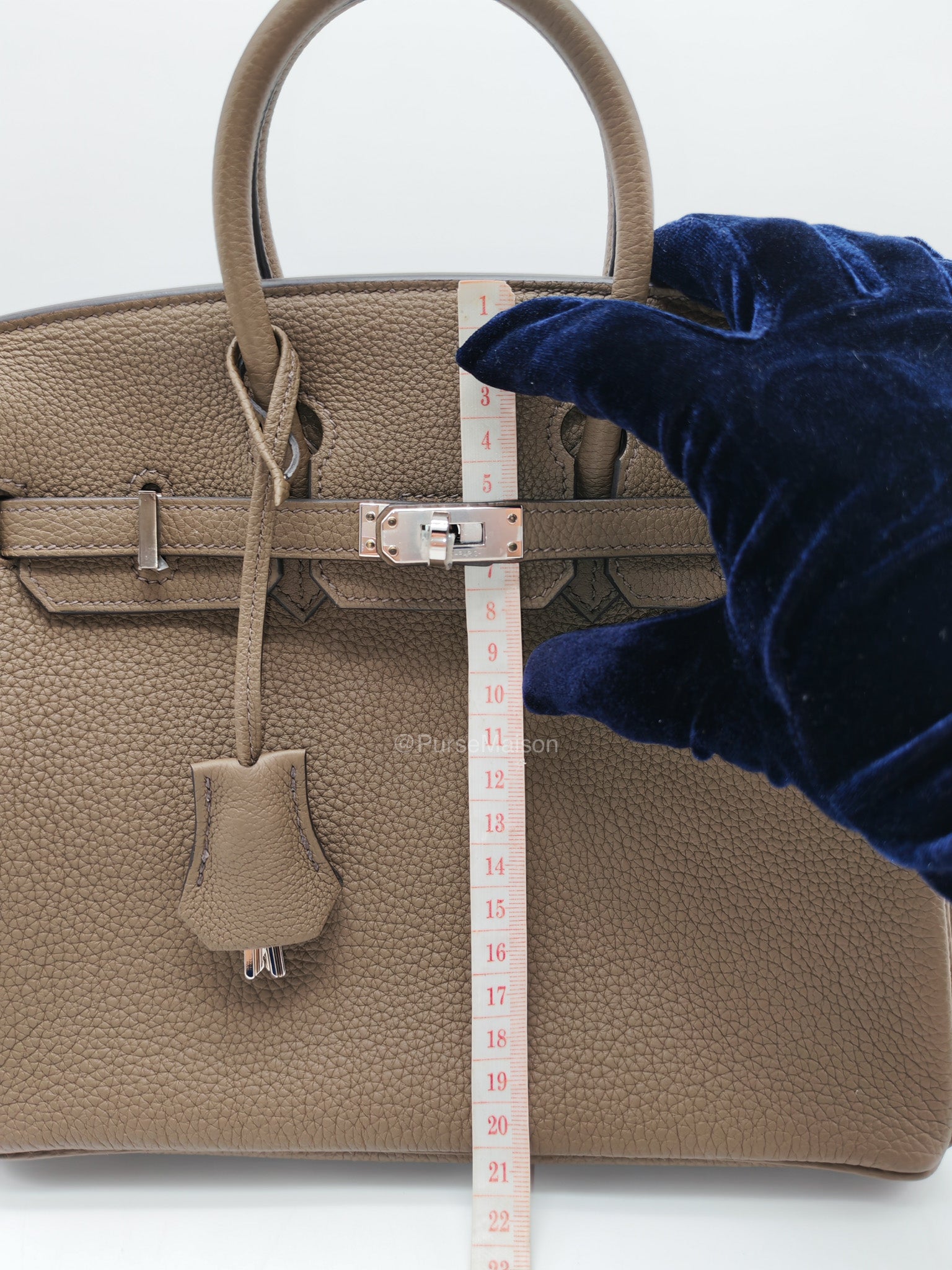 Birkin 25 Retourne in Toundra Togo Leather Palladium Hardware Stamp B(2023) | Purse Maison Luxury Bags Shop