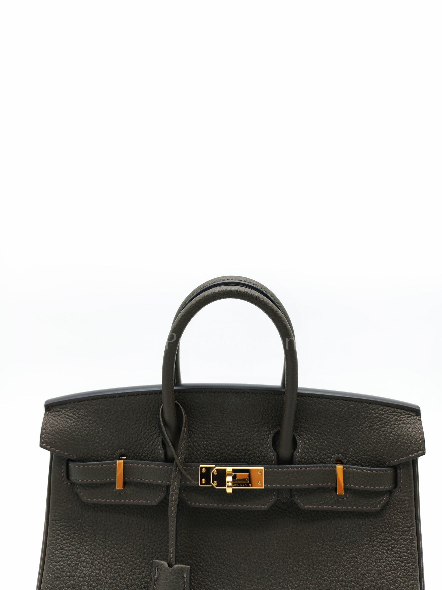 Birkin 25 Retourne in Vert de Gris Togo Leather & Gold Hardware Stamp Y (2020) | Purse Maison Luxury Bags Shop