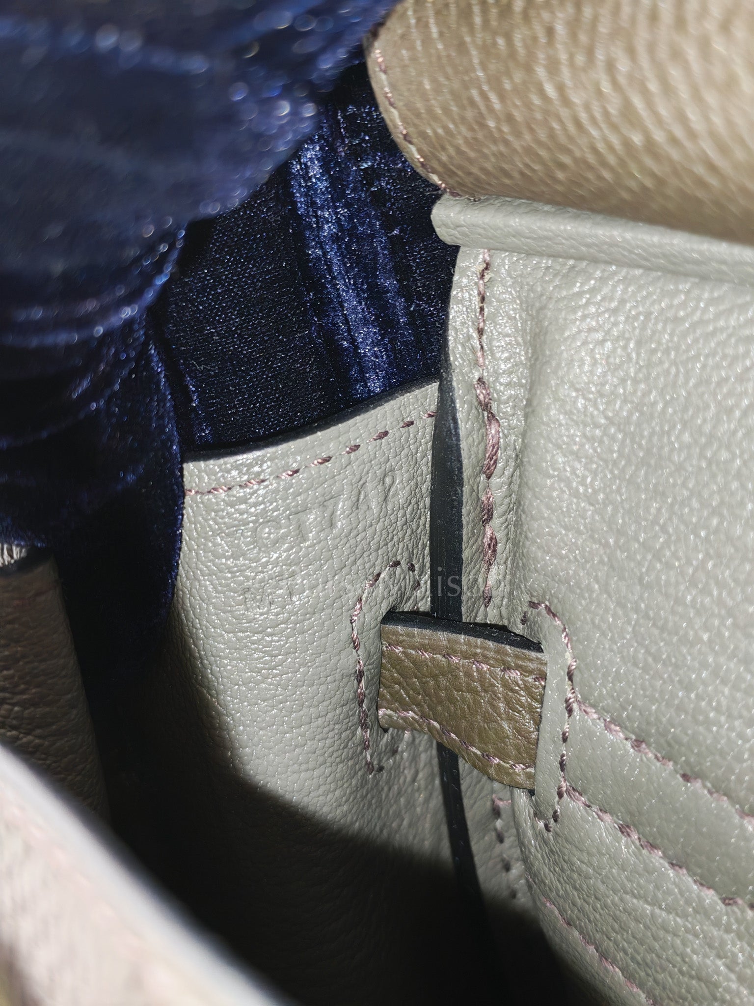 Birkin 25 Retourne in Vert de Gris Togo Leather & Gold Hardware Stamp Y (2020) | Purse Maison Luxury Bags Shop