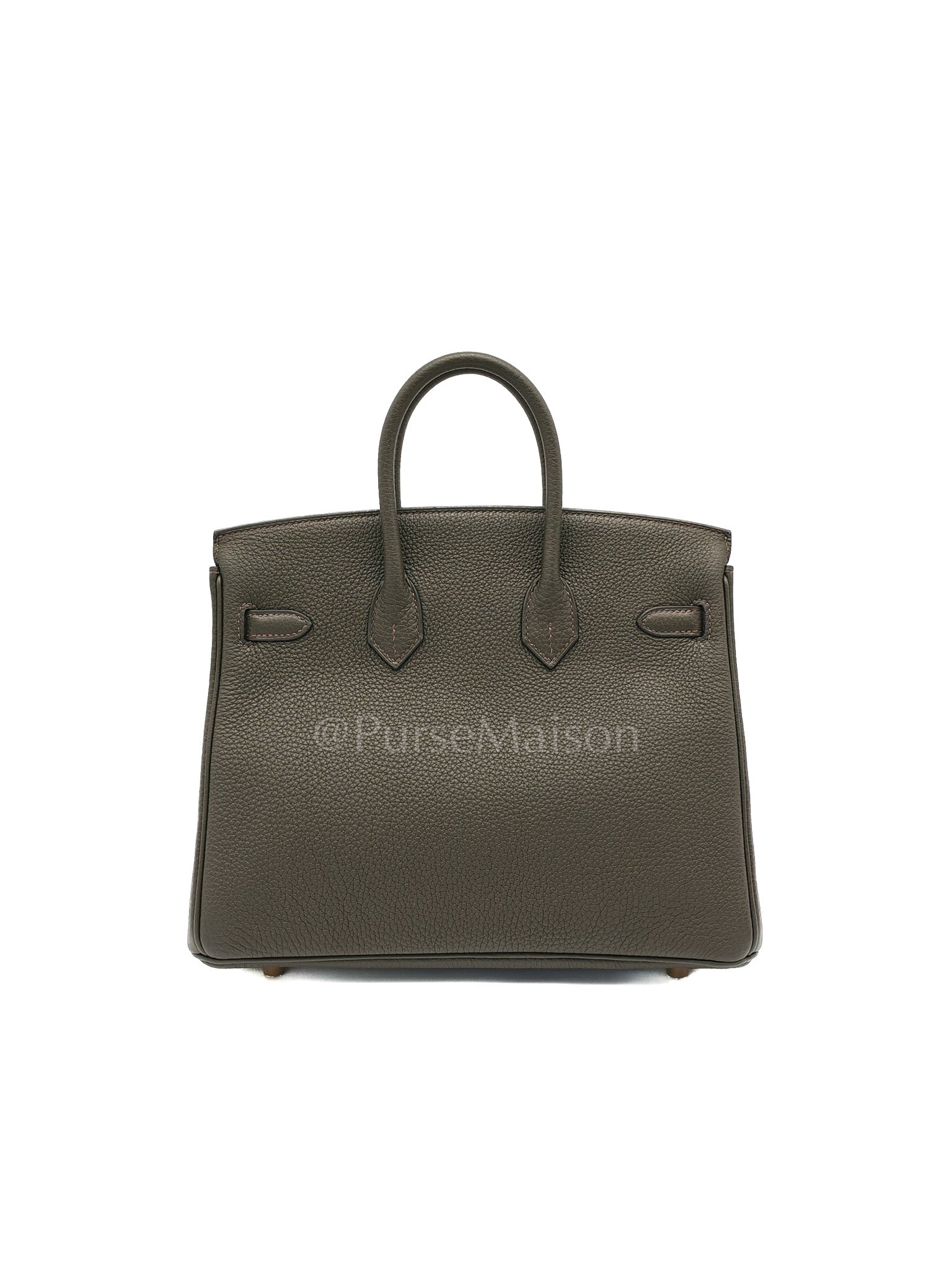 Birkin 25 Retourne in Vert de Gris Togo Leather & Gold Hardware Stamp Y (2020) | Purse Maison Luxury Bags Shop