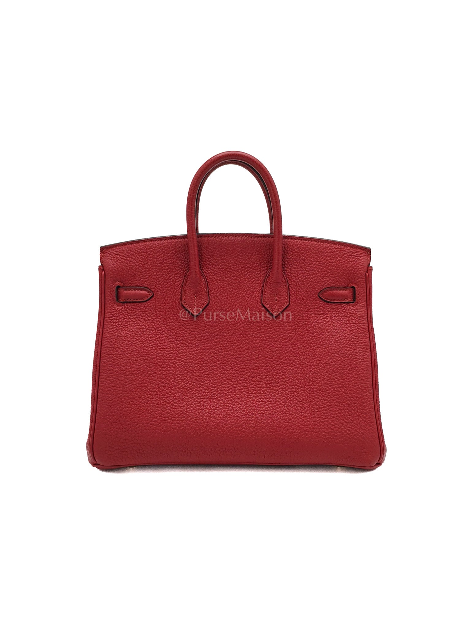 Birkin 25 Retourne Rouge Grenat in Togo Leather and Gold Hardware Stamp X (2016) | Purse Maison Luxury Bags Shop