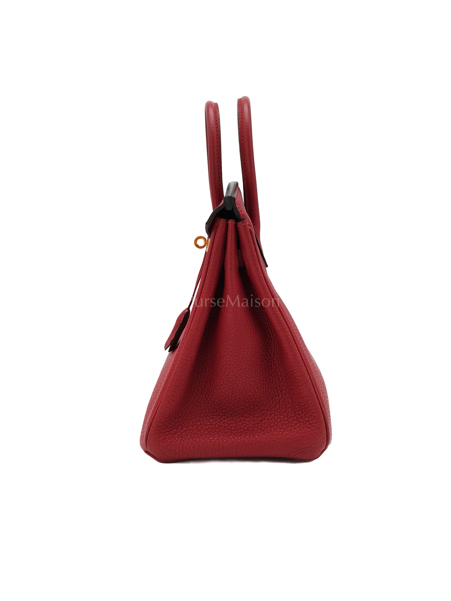 Birkin 25 Retourne Rouge Grenat in Togo Leather and Gold Hardware Stamp X (2016) | Purse Maison Luxury Bags Shop