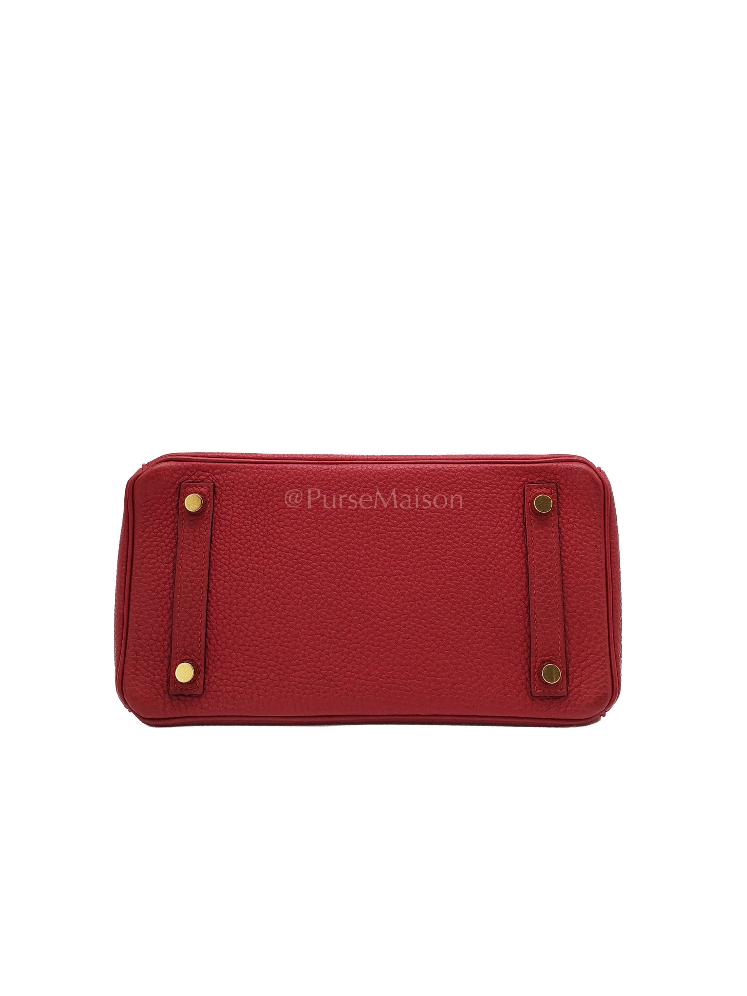 Birkin 25 Retourne Rouge Grenat in Togo Leather and Gold Hardware Stamp X (2016) | Purse Maison Luxury Bags Shop