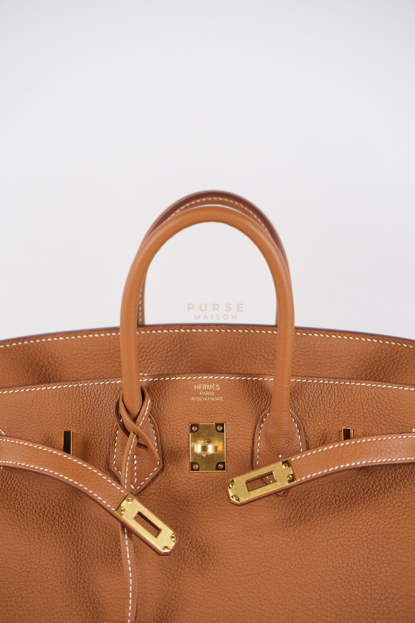Birkin 25 Retrourne in Gold Togo Leather and Gold Hardware Stamp B (2023) | Purse Maison Luxury Bags Shop