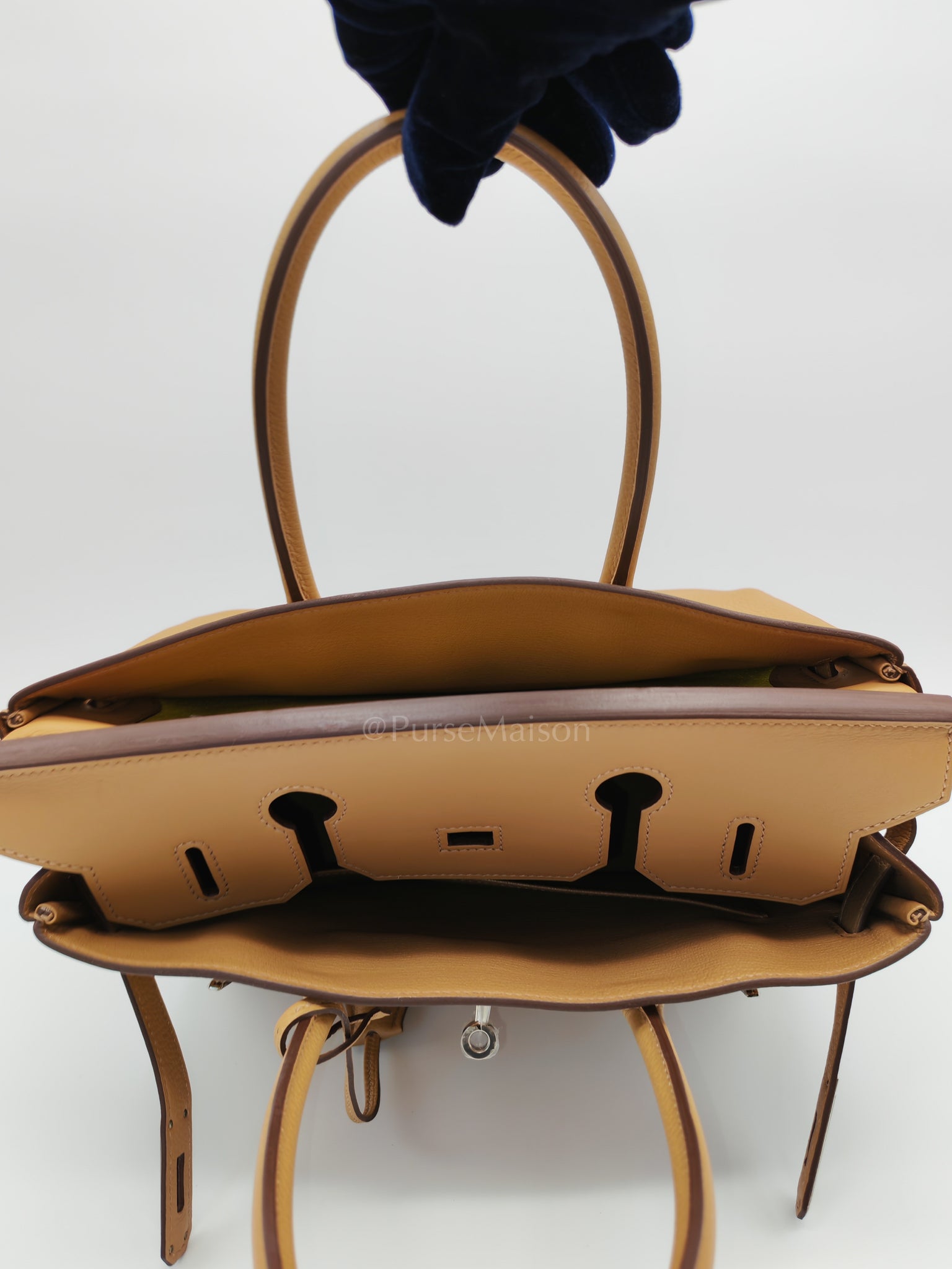 Birkin 30 3 En 1 in Togo Leather/Toile Goeland/Veau Swift in Biscuit/Jaune Citron Stamp U (2022) | Purse Maison Luxury Bags Shop