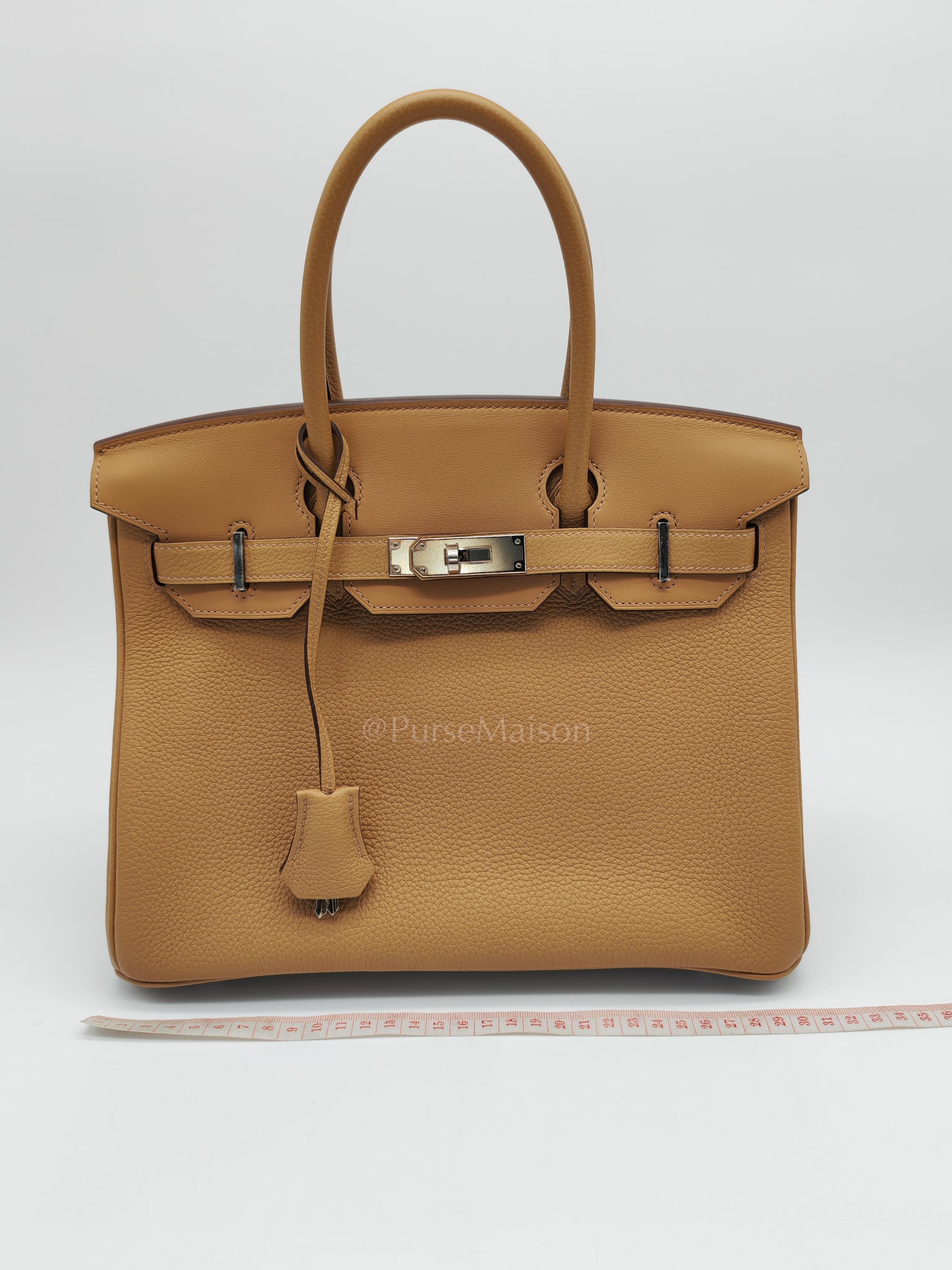 Birkin 30 3 En 1 in Togo Leather/Toile Goeland/Veau Swift in Biscuit/Jaune Citron Stamp U (2022) | Purse Maison Luxury Bags Shop