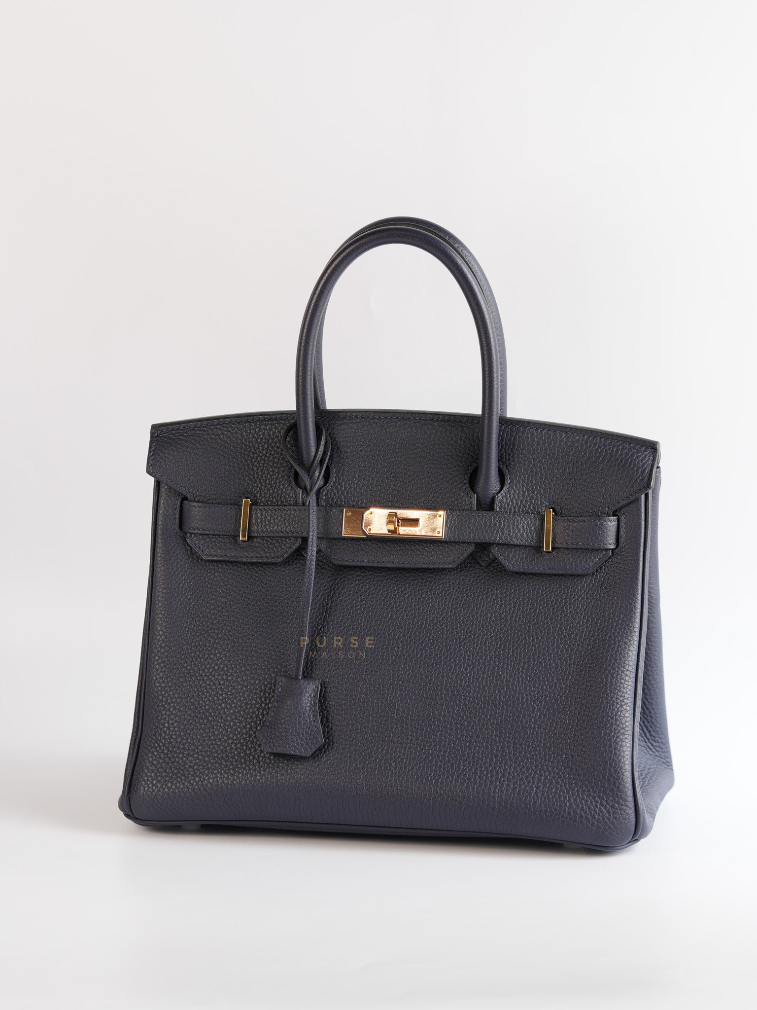 Birkin 30 Bleu Nuit Togo Leather Rose Gold Hardware Stamp A(2017) | Purse Maison Luxury Bags Shop