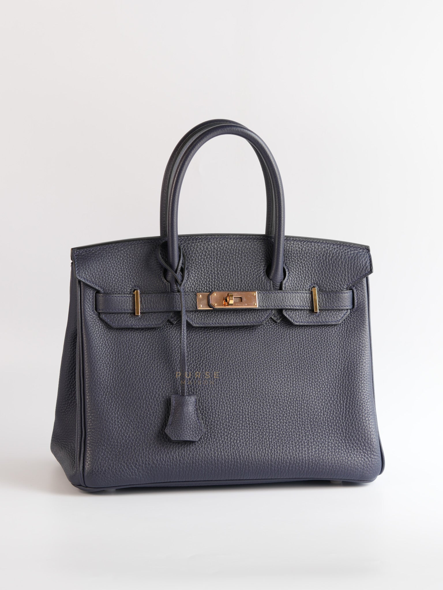 Birkin 30 Bleu Nuit Togo Leather Rose Gold Hardware Stamp A(2017) | Purse Maison Luxury Bags Shop