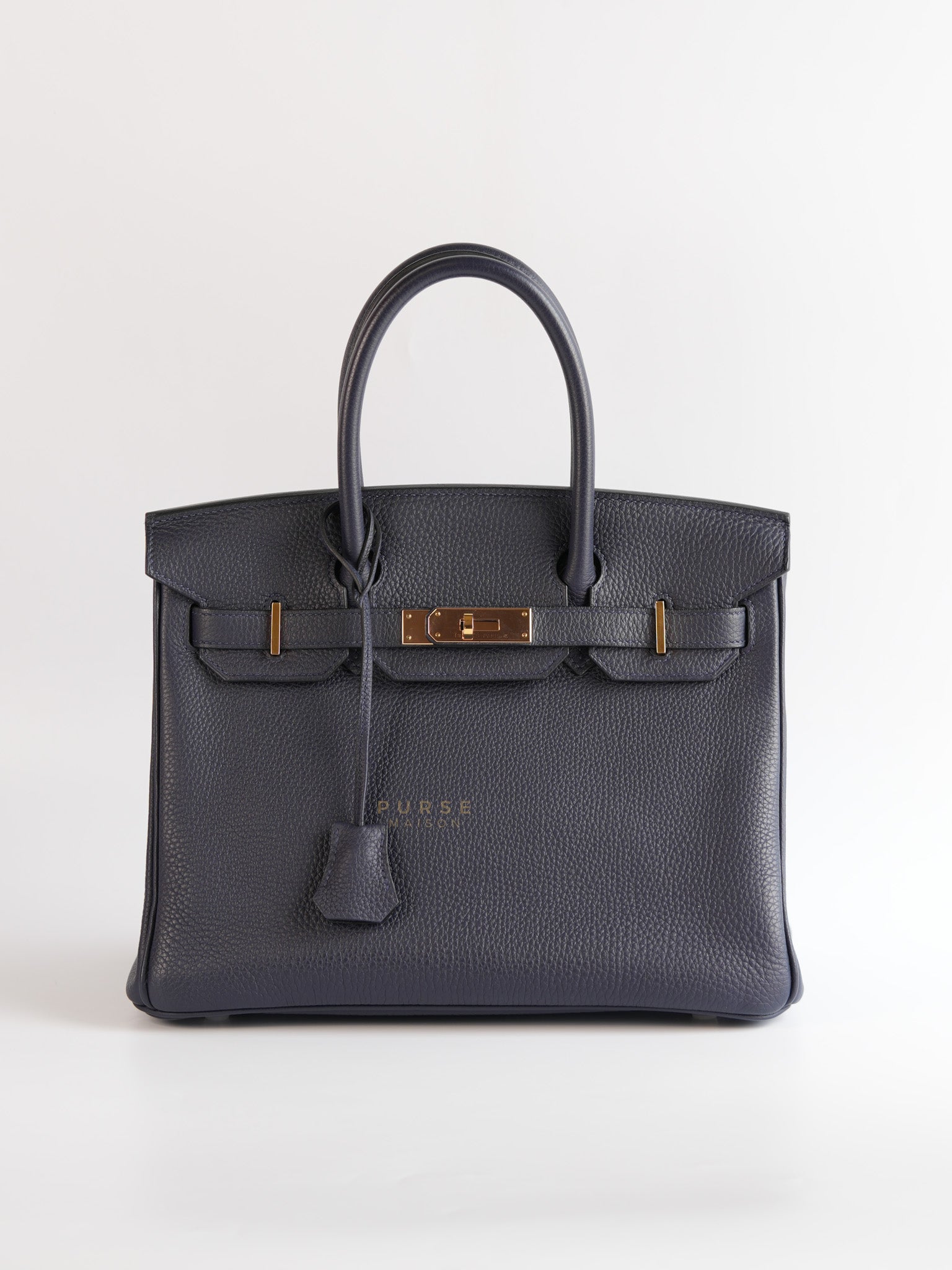 Birkin 30 Bleu Nuit Togo Leather Rose Gold Hardware Stamp A(2017) | Purse Maison Luxury Bags Shop