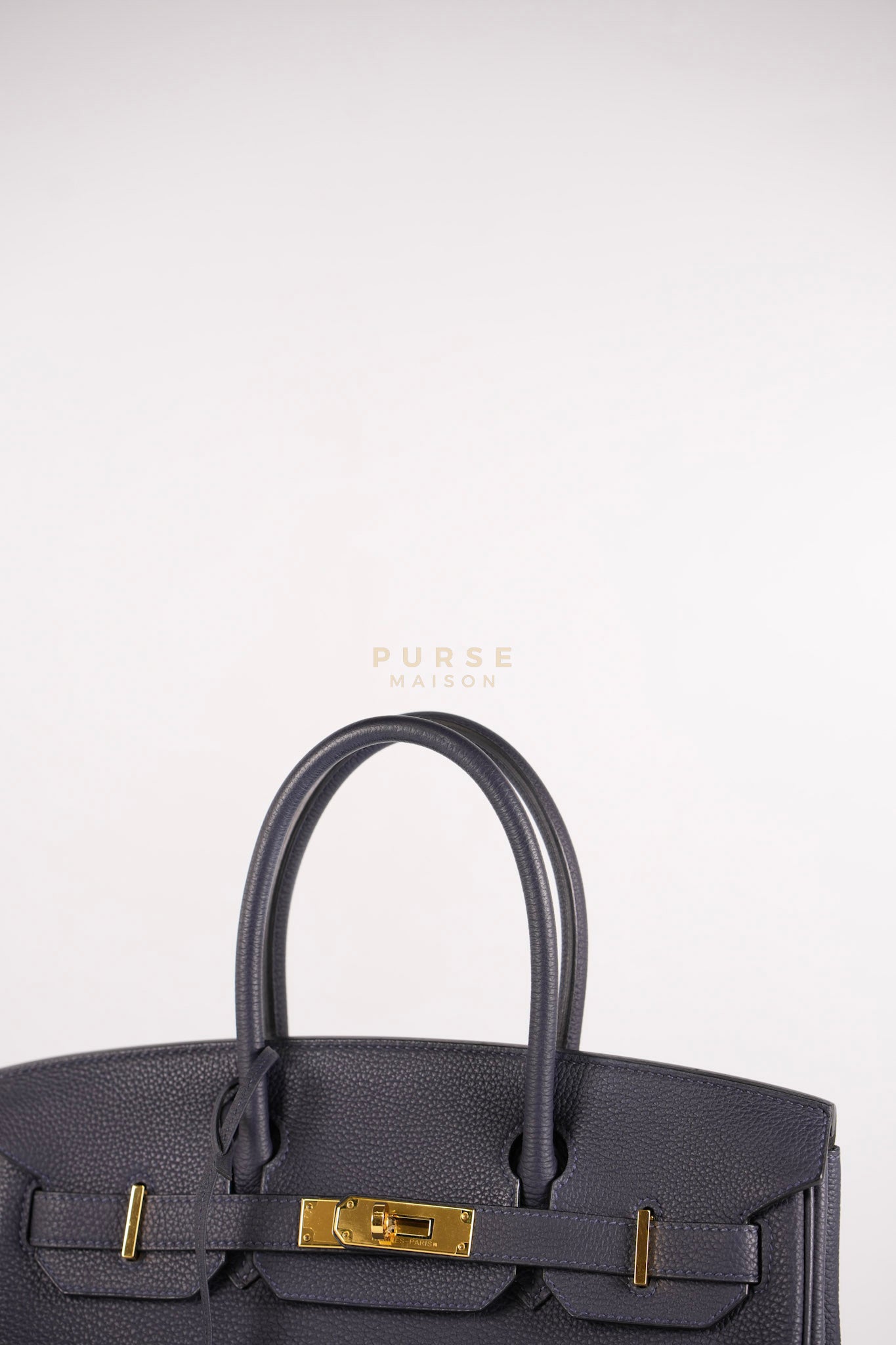 Birkin 30 Blue Nuit in Togo Leather and Gold Hardware Stamp X (2016) | Purse Maison Luxury Bags Shop