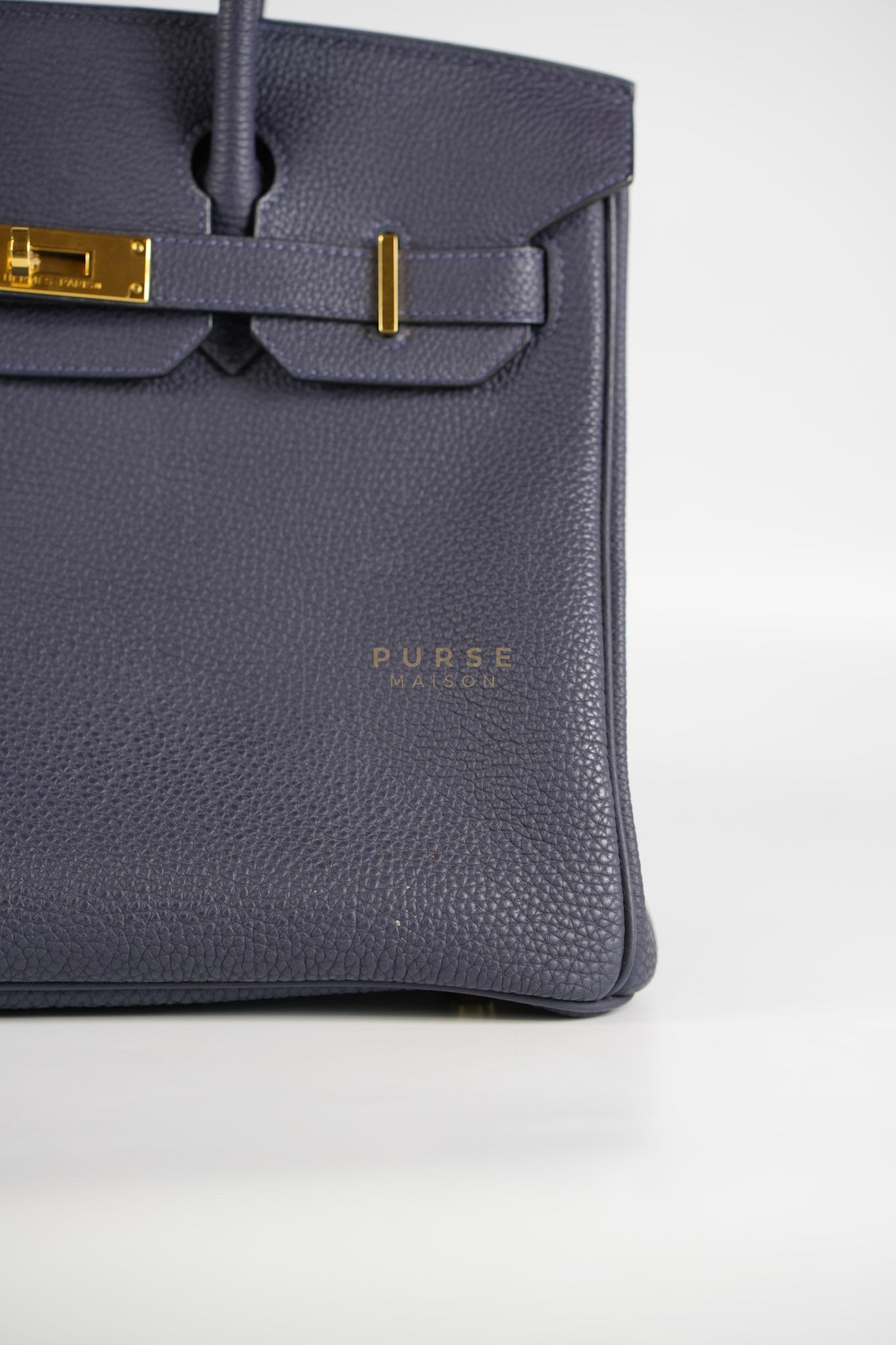 Birkin 30 Blue Nuit in Togo Leather and Gold Hardware Stamp X (2016) | Purse Maison Luxury Bags Shop